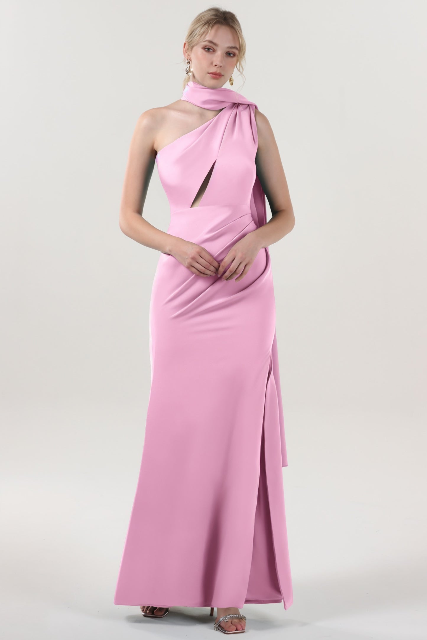 Sheath-Column Maxi Stretch Crepe Formal Dress CS0593