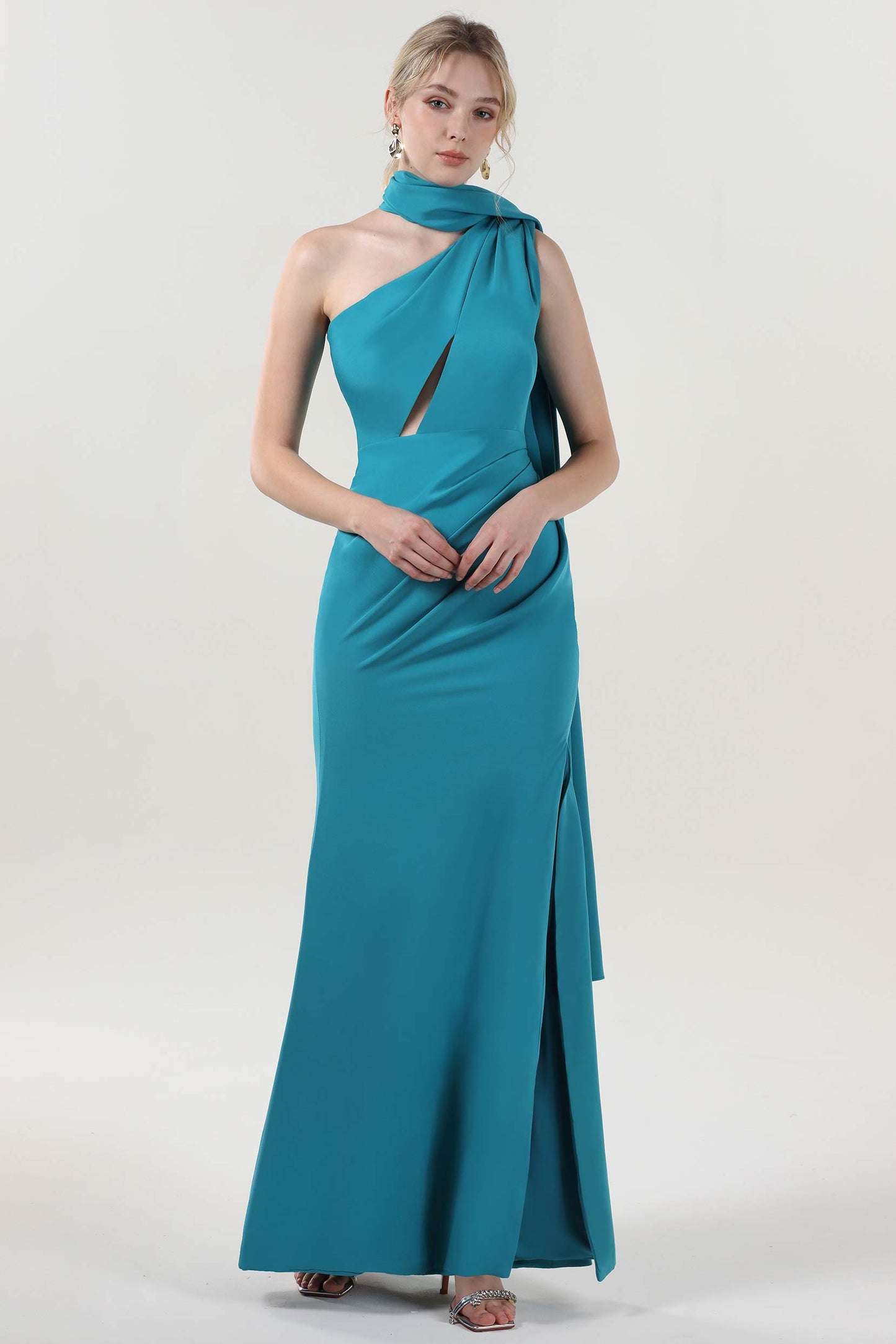 Sheath-Column Maxi Stretch Crepe Formal Dress CS0593