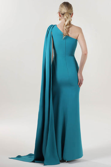 Sheath-Column Maxi Stretch Crepe Formal Dress CS0593