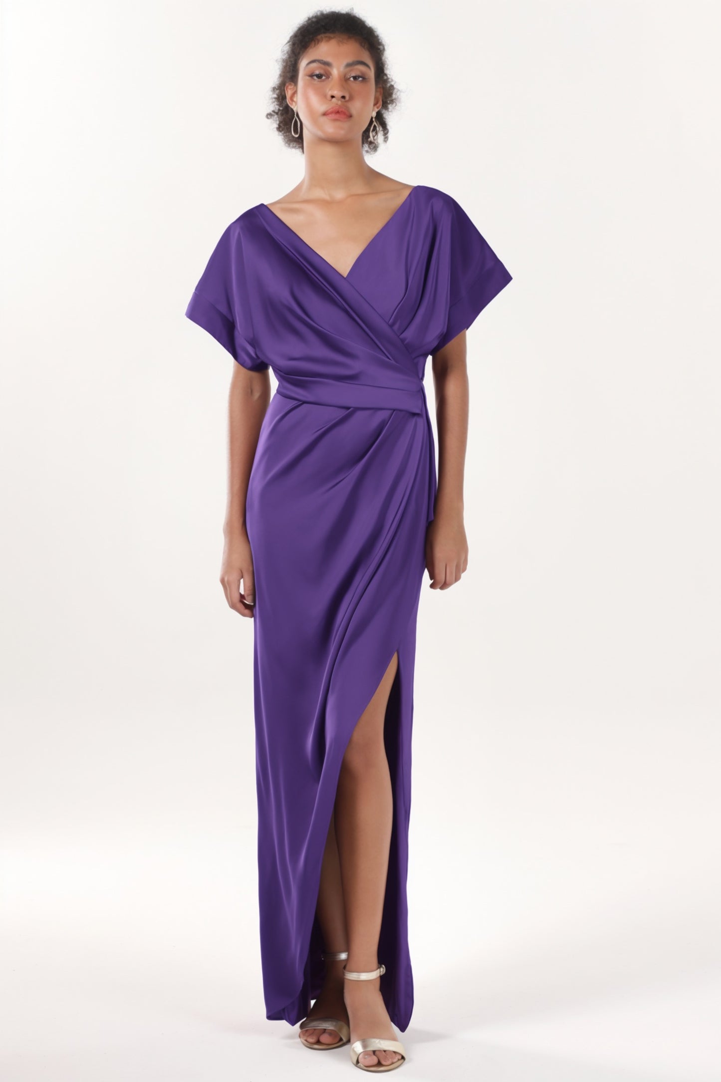 Sheath-Column Maxi Luxe Satin Formal Dress CS0601