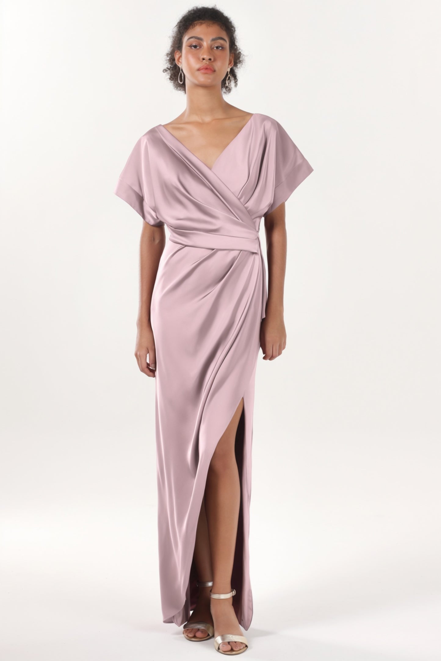 Sheath-Column Maxi Luxe Satin Formal Dress CS0601