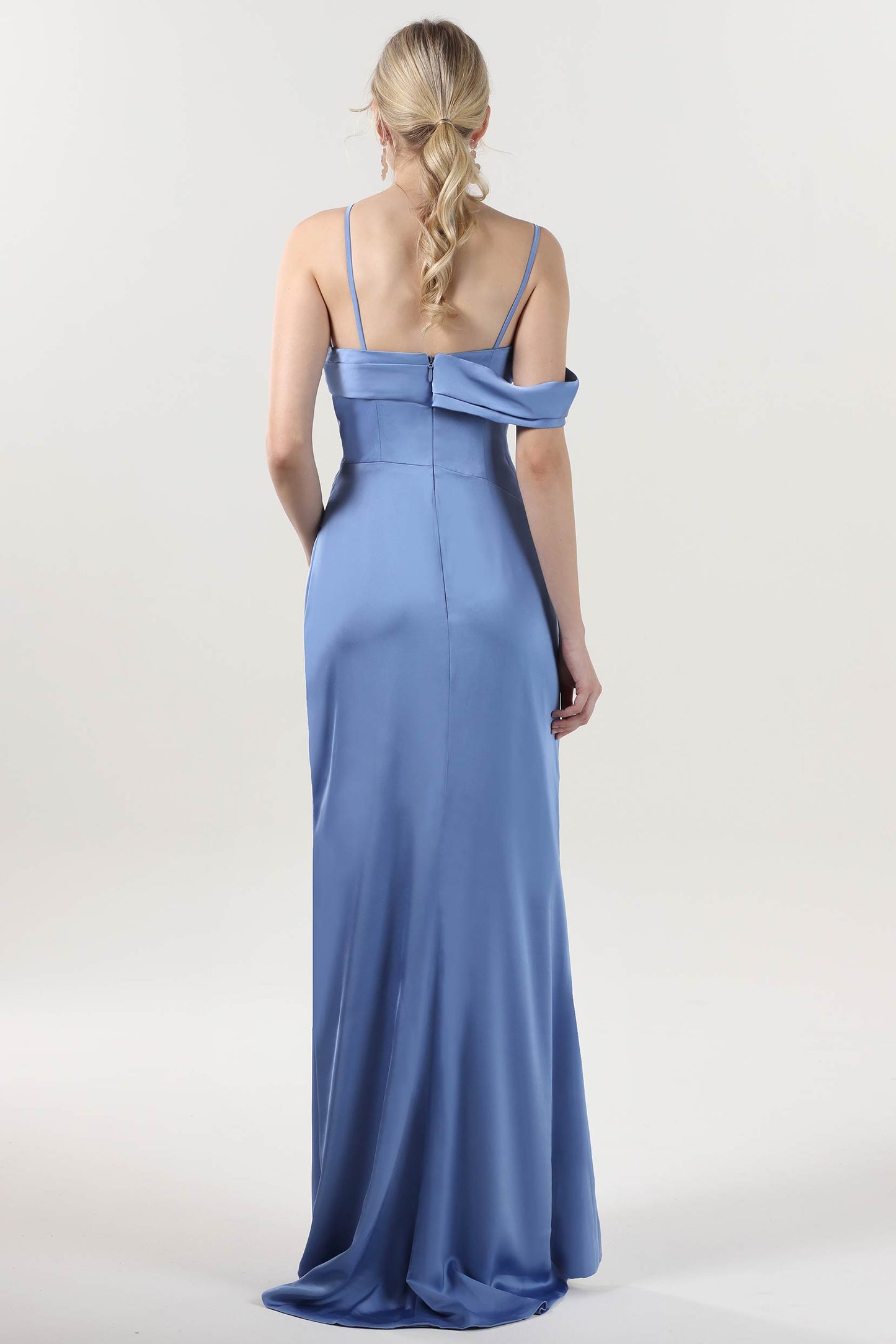 Sheath-Column Maxi Luxe Satin Formal Dress CS0602