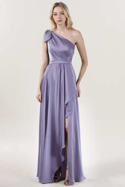 Asymmetrical Maxi Luxe Satin Formal Dress CS0603