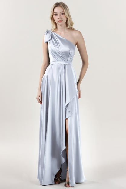 Asymmetrical Maxi Luxe Satin Formal Dress CS0603