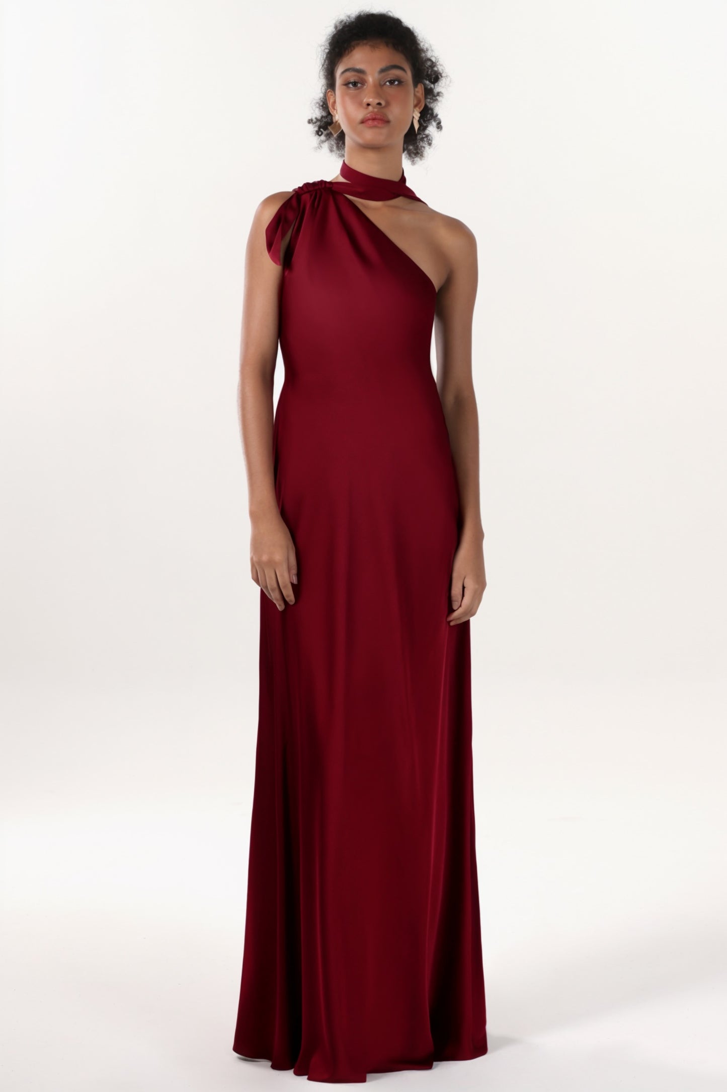 Sheath-Column Maxi Luxe Satin Formal Dress CS0607