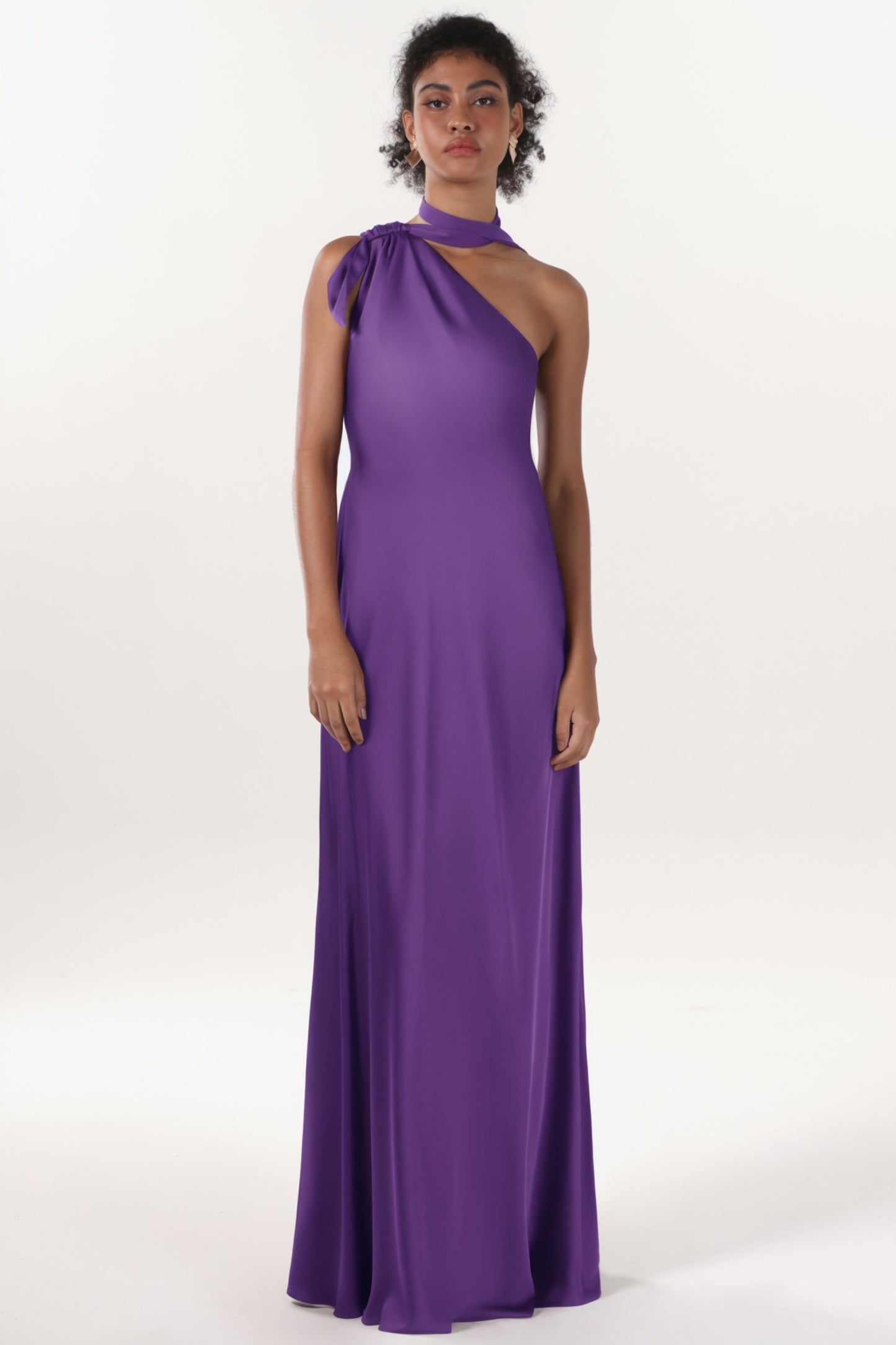 Sheath-Column Maxi Luxe Satin Formal Dress CS0607