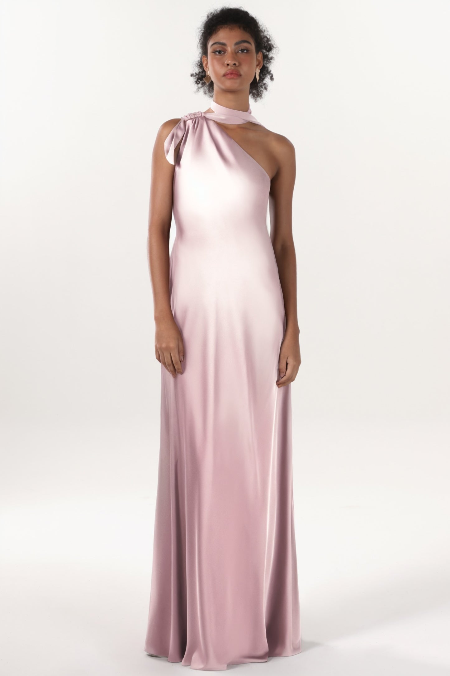 Sheath-Column Maxi Luxe Satin Formal Dress CS0607