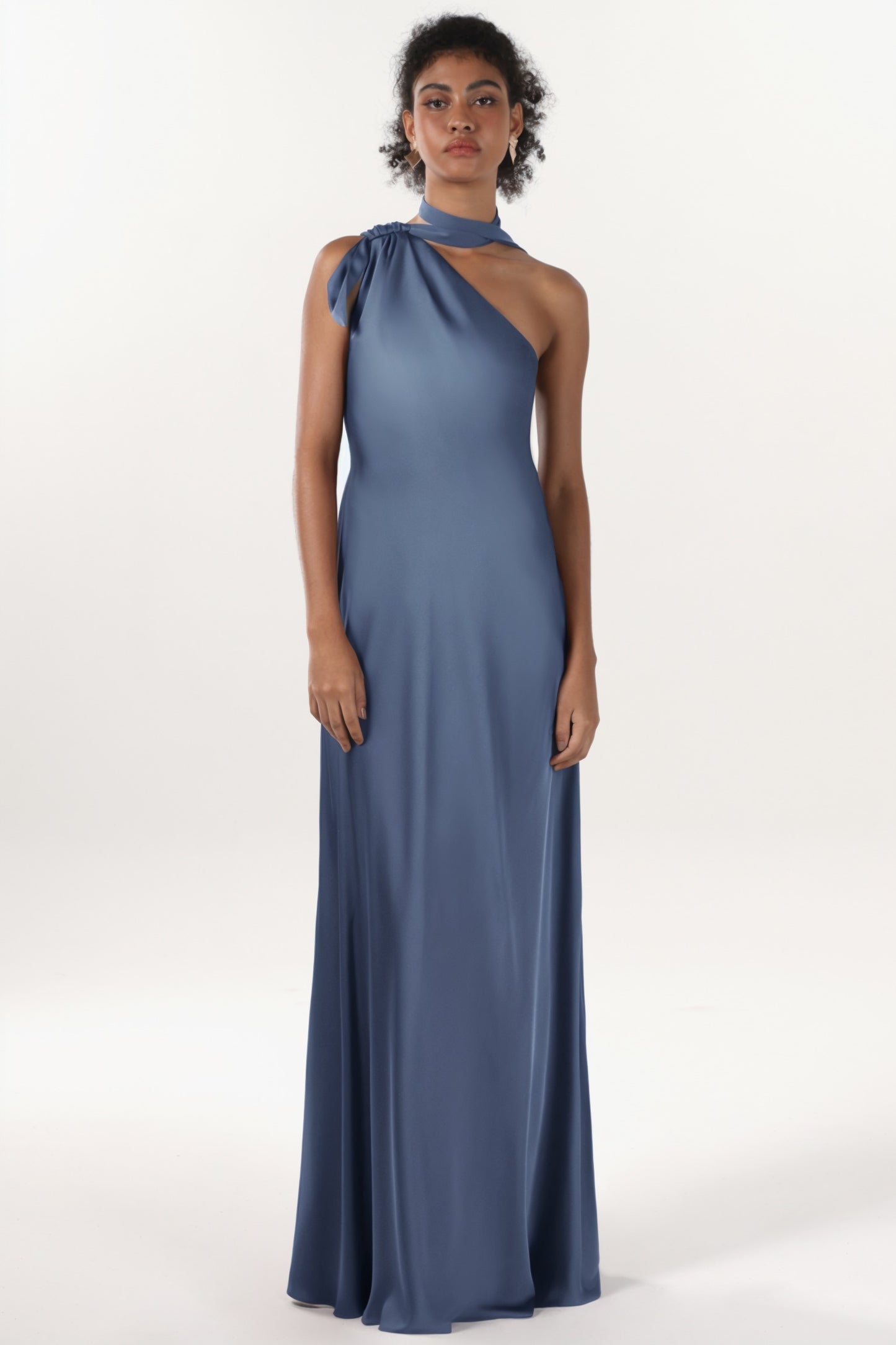 Sheath-Column Maxi Luxe Satin Formal Dress CS0607