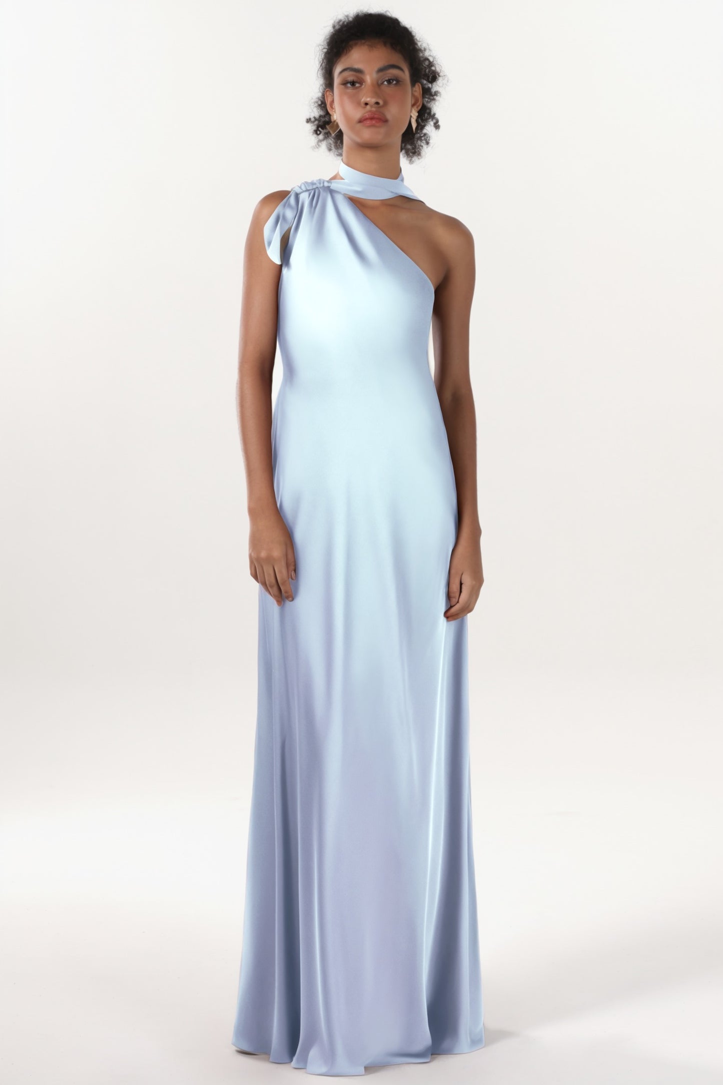 Sheath-Column Maxi Luxe Satin Formal Dress CS0607