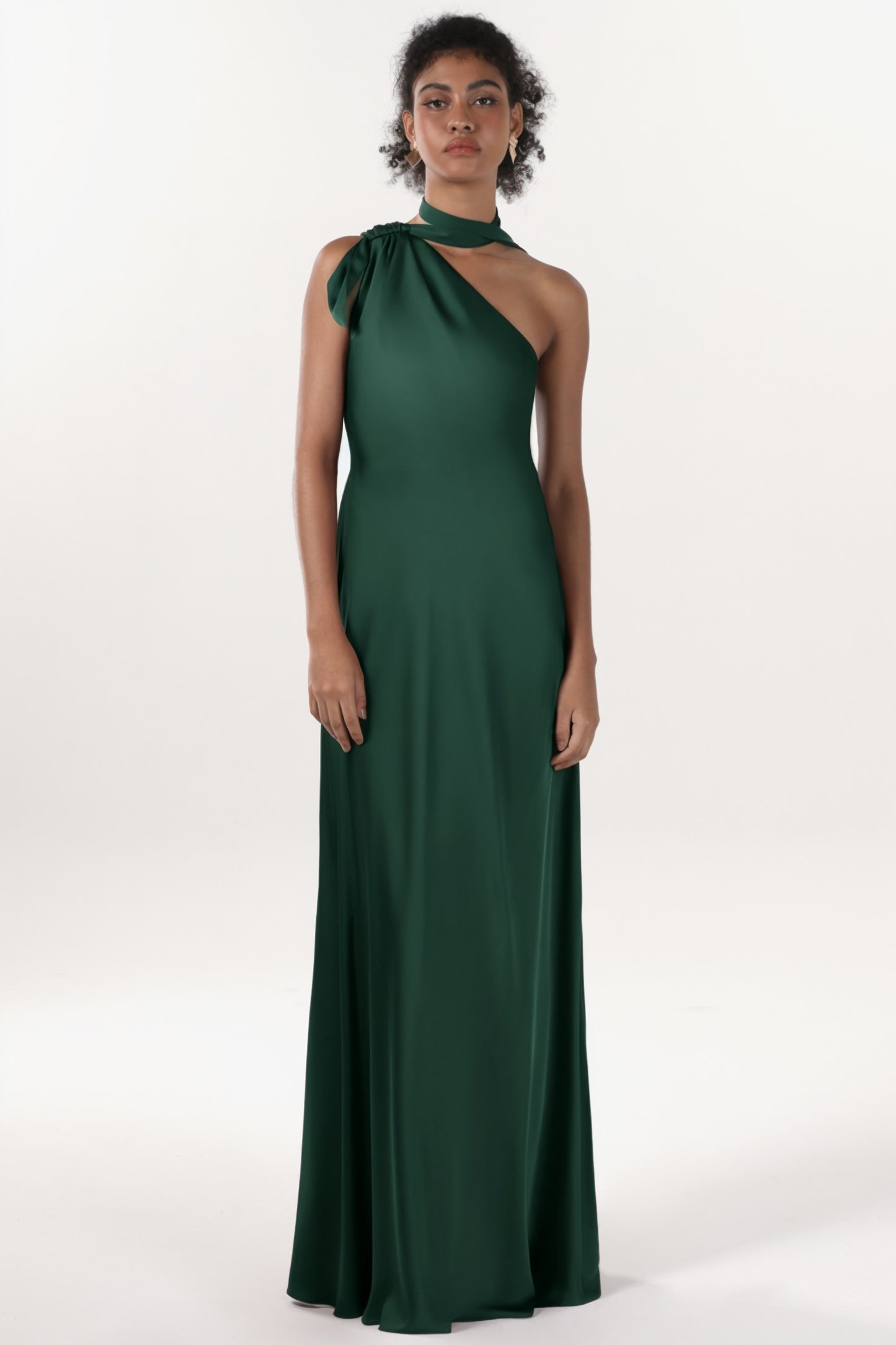 Sheath-Column Maxi Luxe Satin Formal Dress CS0607