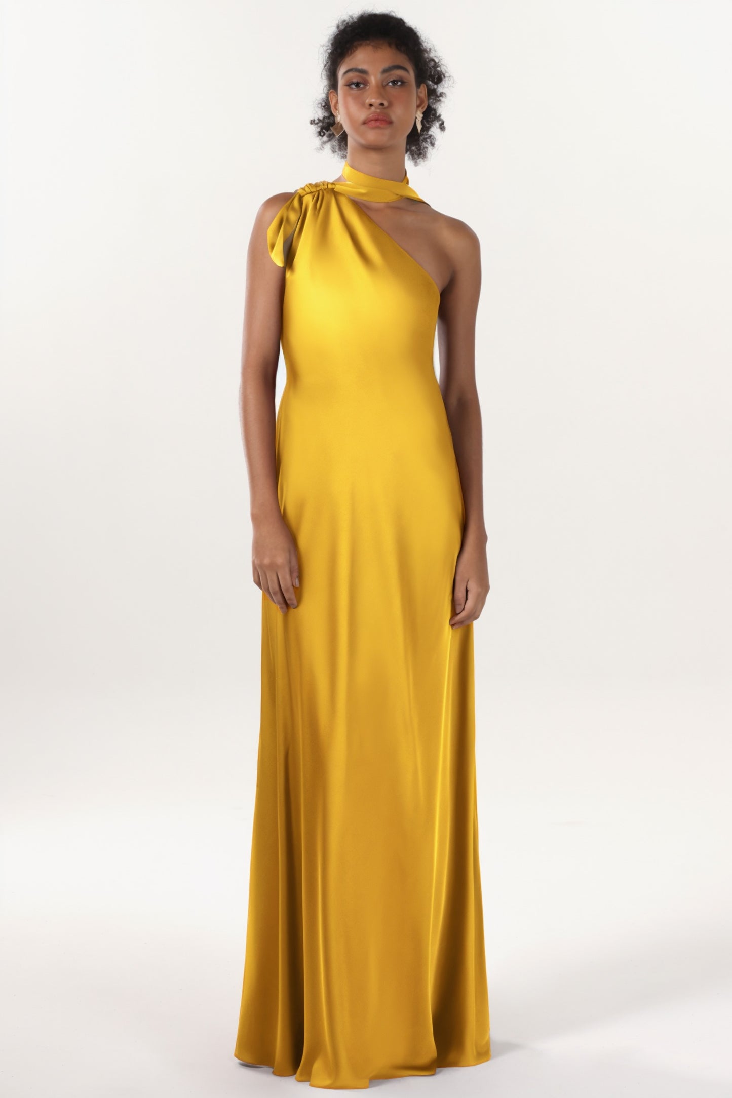 Sheath-Column Maxi Luxe Satin Formal Dress CS0607