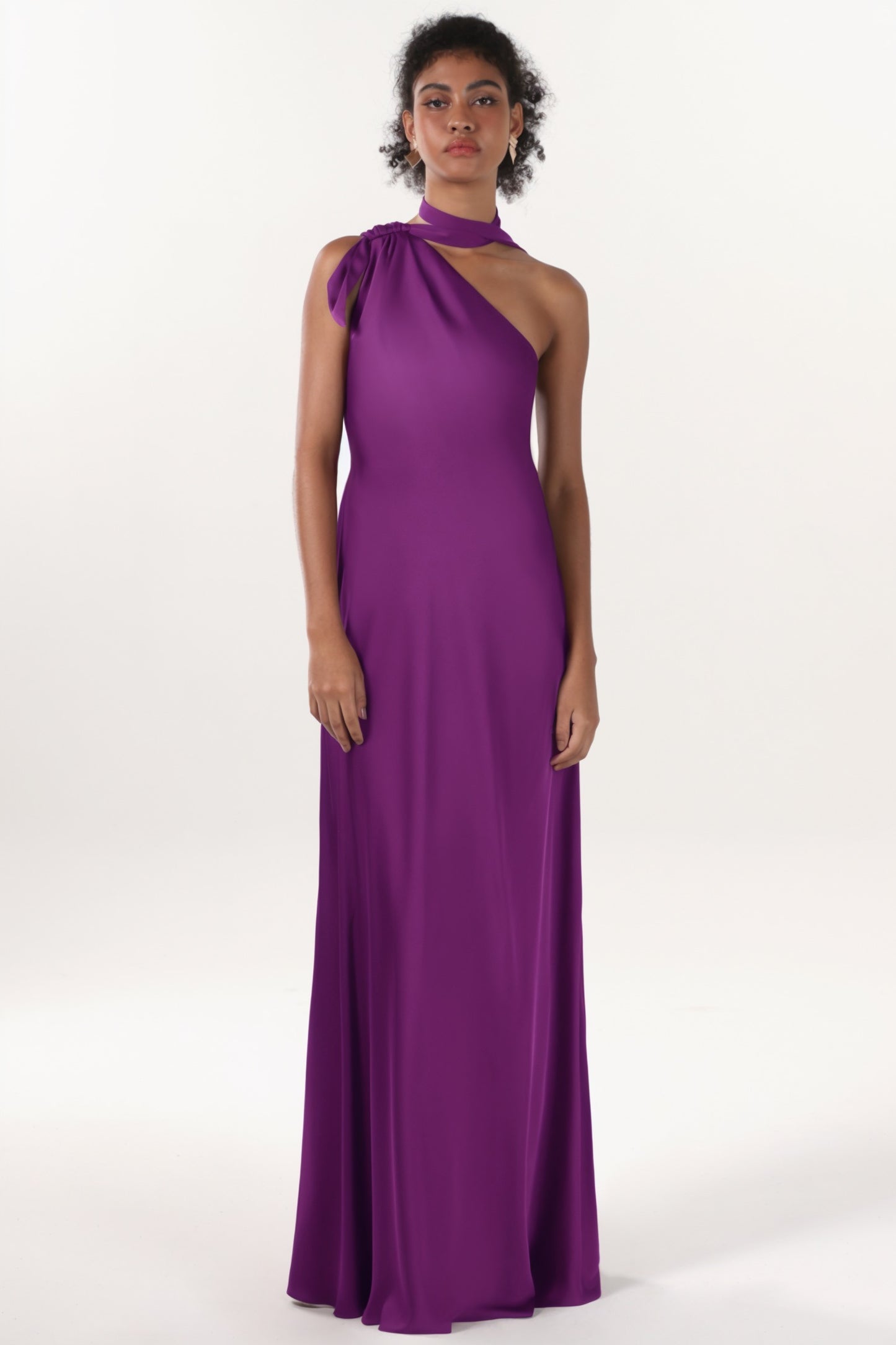 Sheath-Column Maxi Luxe Satin Formal Dress CS0607