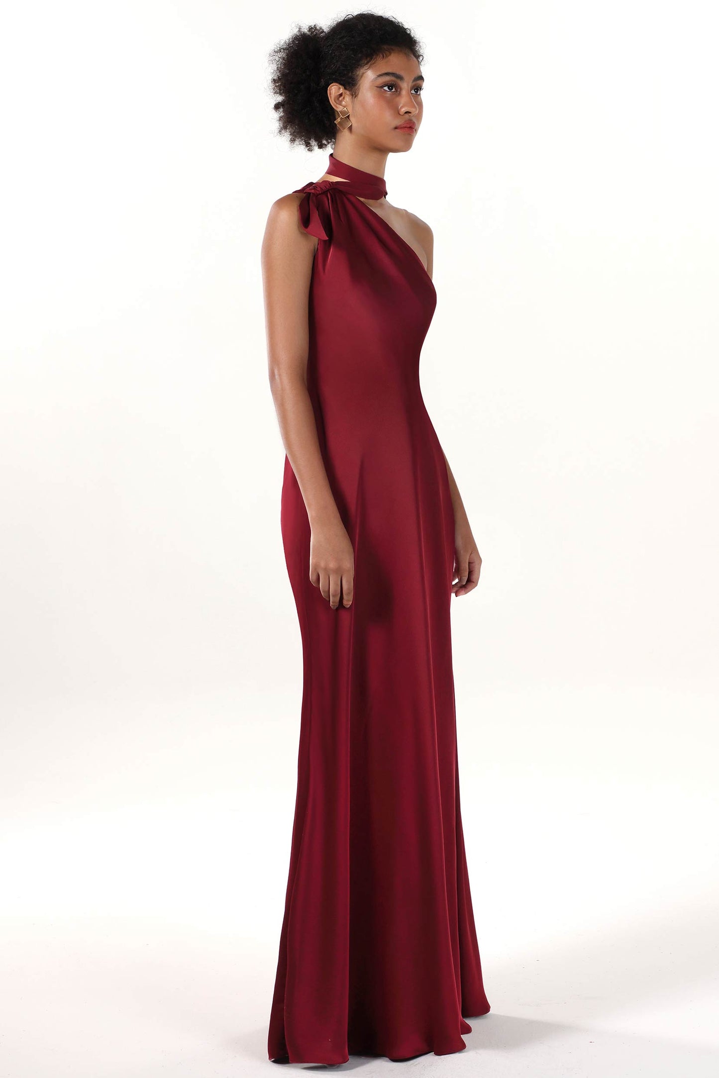 Sheath-Column Maxi Luxe Satin Formal Dress CS0607