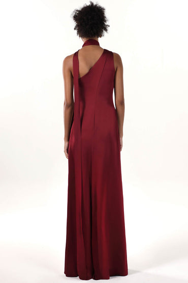 Sheath-Column Maxi Luxe Satin Formal Dress CS0607