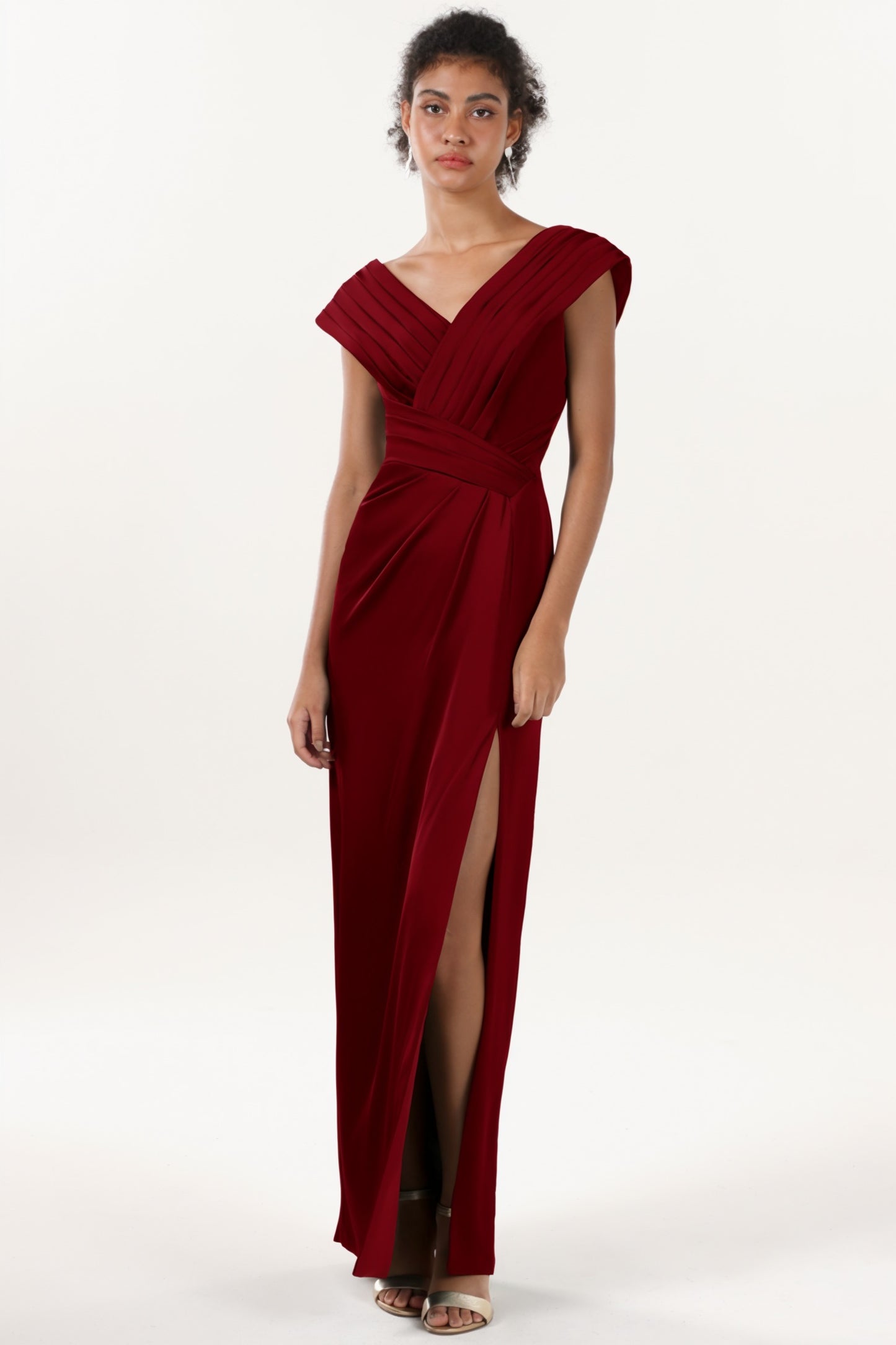 Sheath-Column Maxi Luxe Satin Formal Dress CS0608