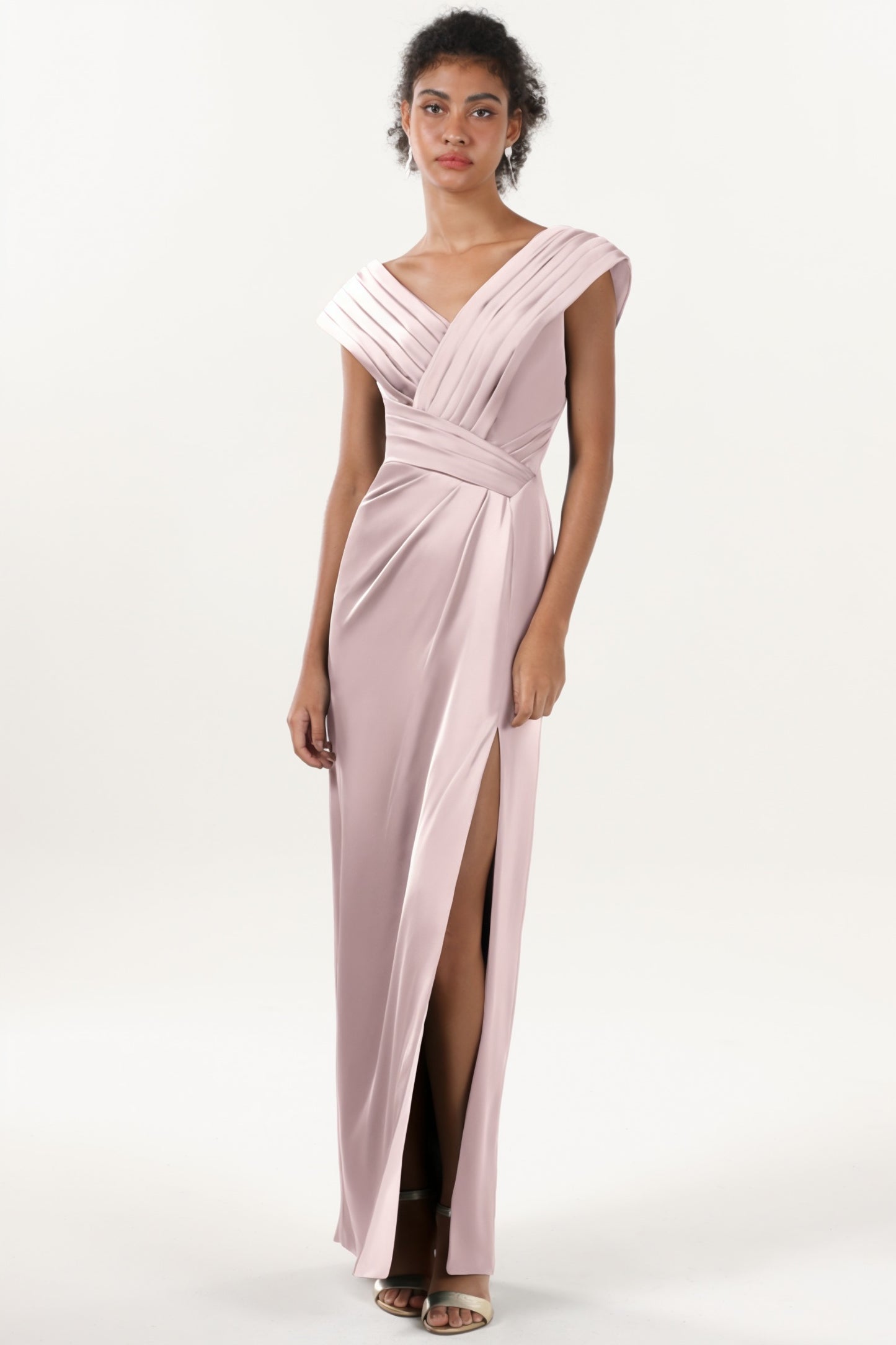 Sheath-Column Maxi Luxe Satin Formal Dress CS0608