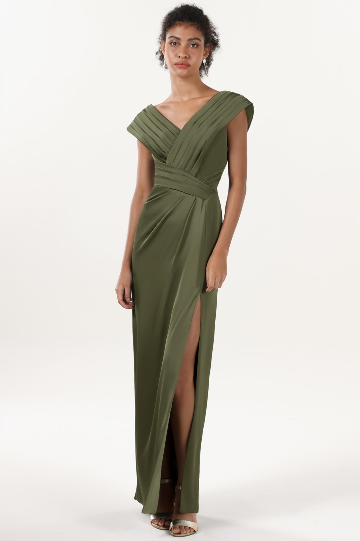 Sheath-Column Maxi Luxe Satin Formal Dress CS0608