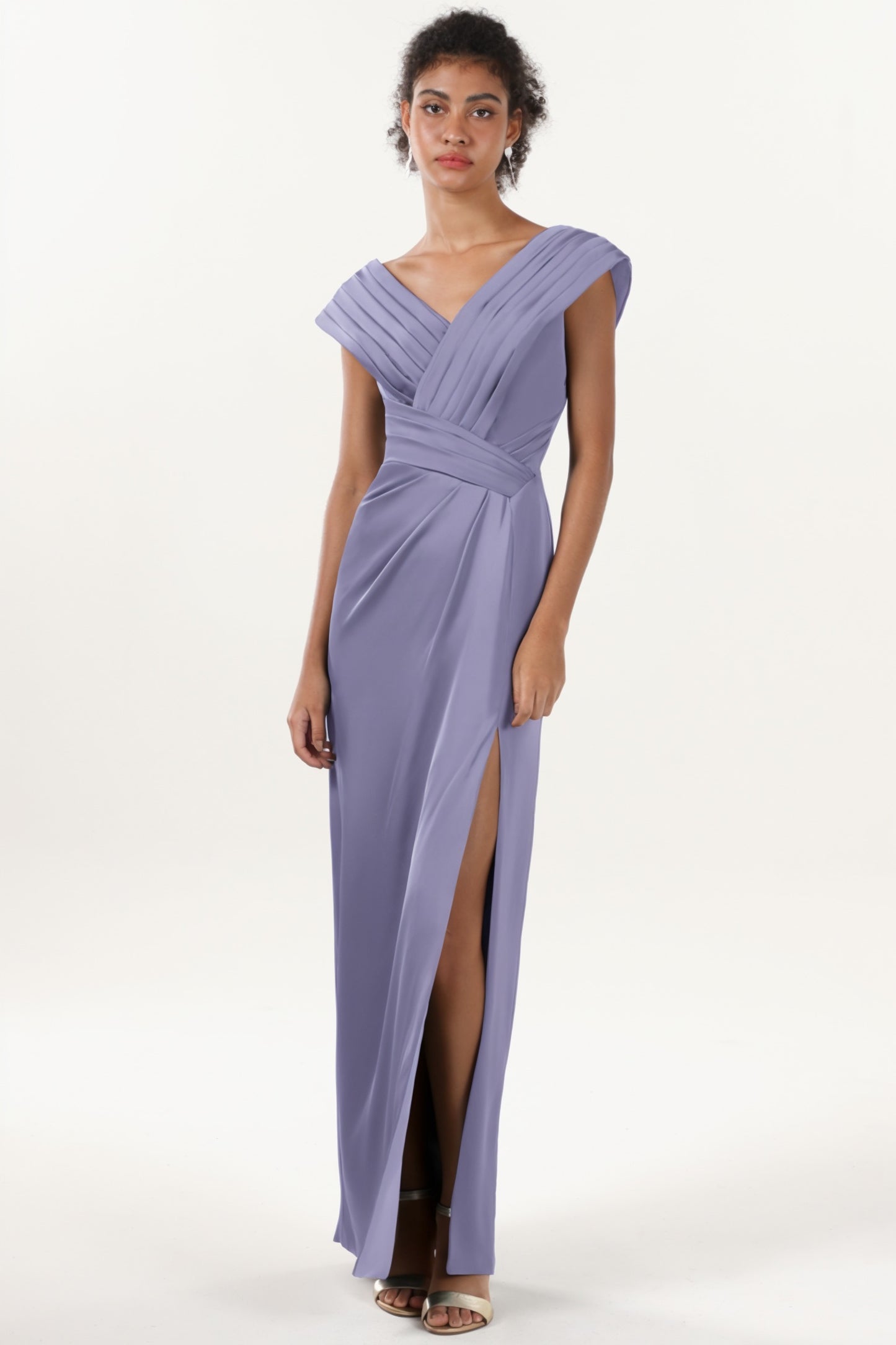 Sheath-Column Maxi Luxe Satin Formal Dress CS0608