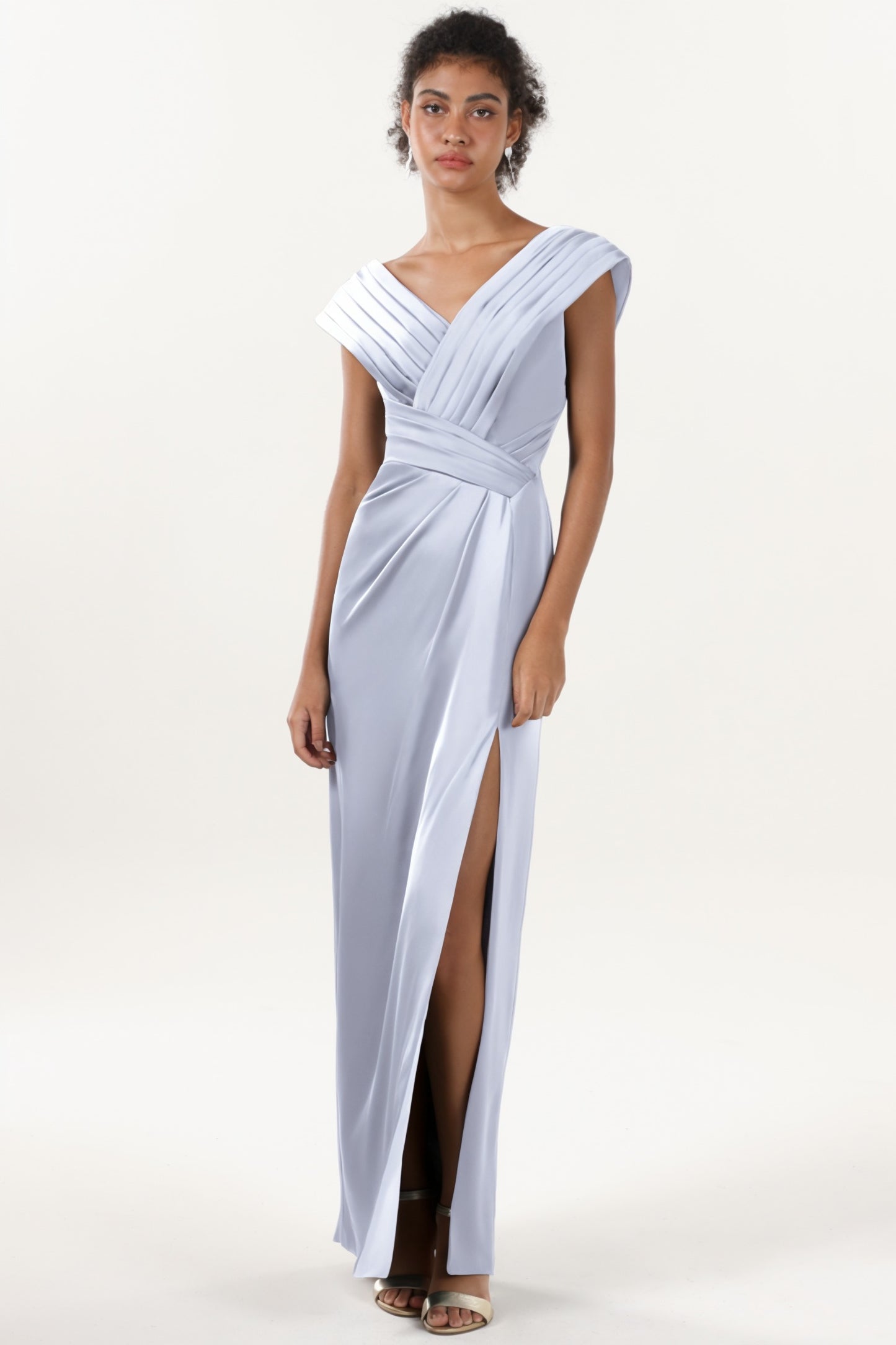 Sheath-Column Maxi Luxe Satin Formal Dress CS0608