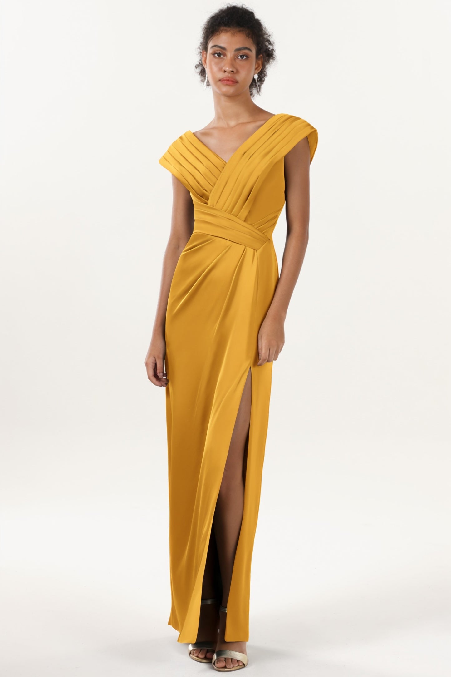 Sheath-Column Maxi Luxe Satin Formal Dress CS0608