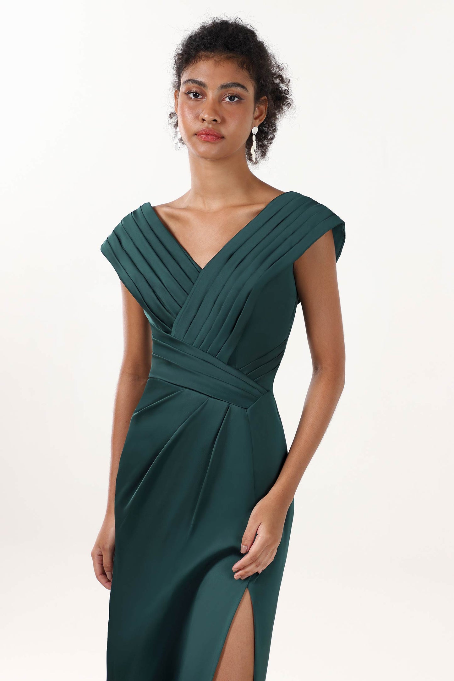 Sheath-Column Maxi Luxe Satin Formal Dress CS0608