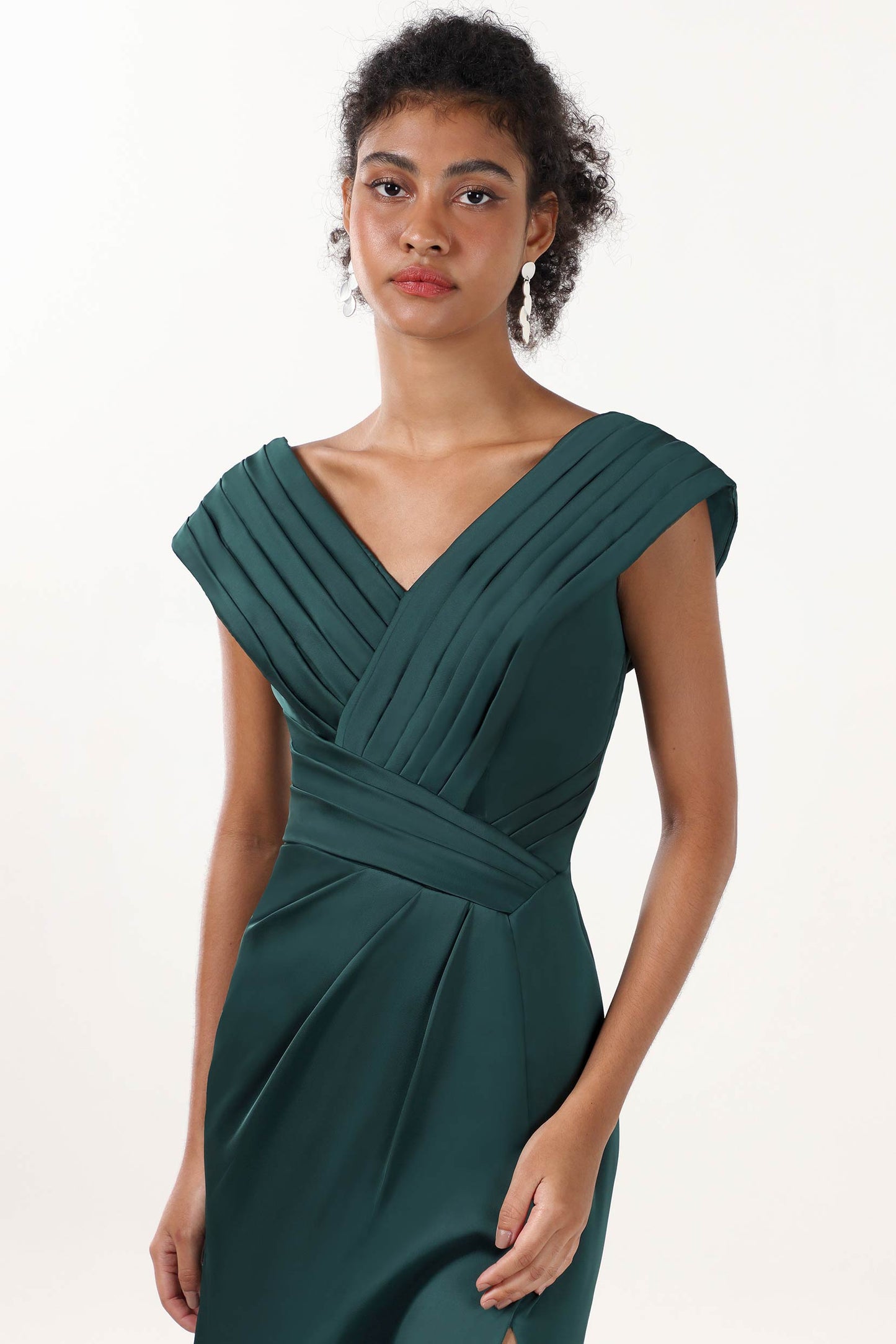 Sheath-Column Maxi Luxe Satin Formal Dress CS0608