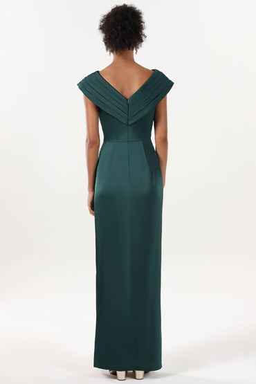 Sheath-Column Maxi Luxe Satin Formal Dress CS0608