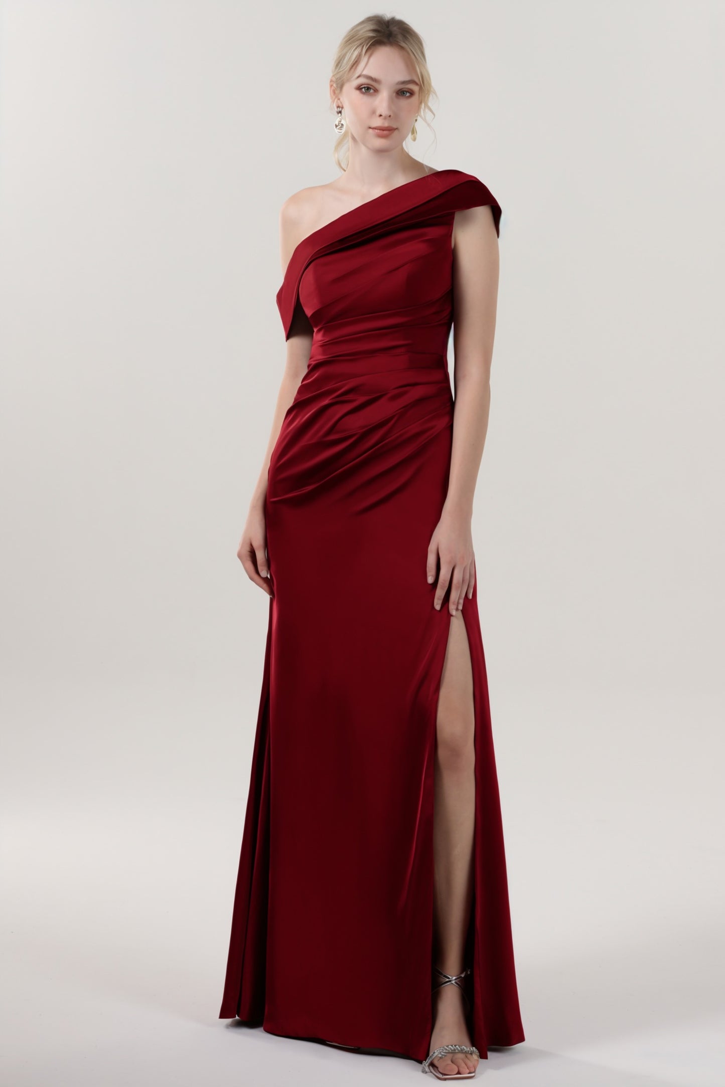 Sheath-Column Maxi Luxe Satin Formal Dress CS0609