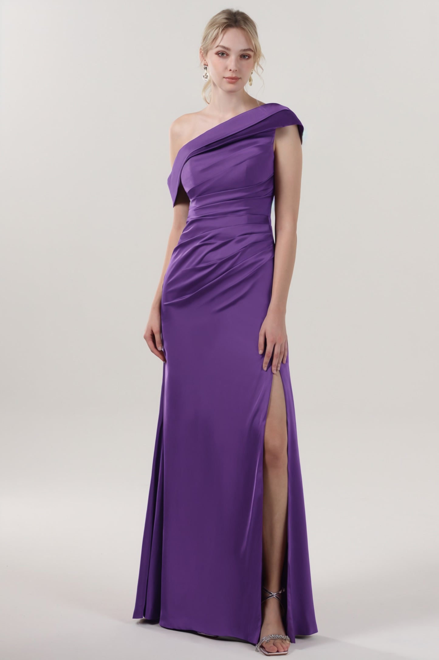 Sheath-Column Maxi Luxe Satin Formal Dress CS0609