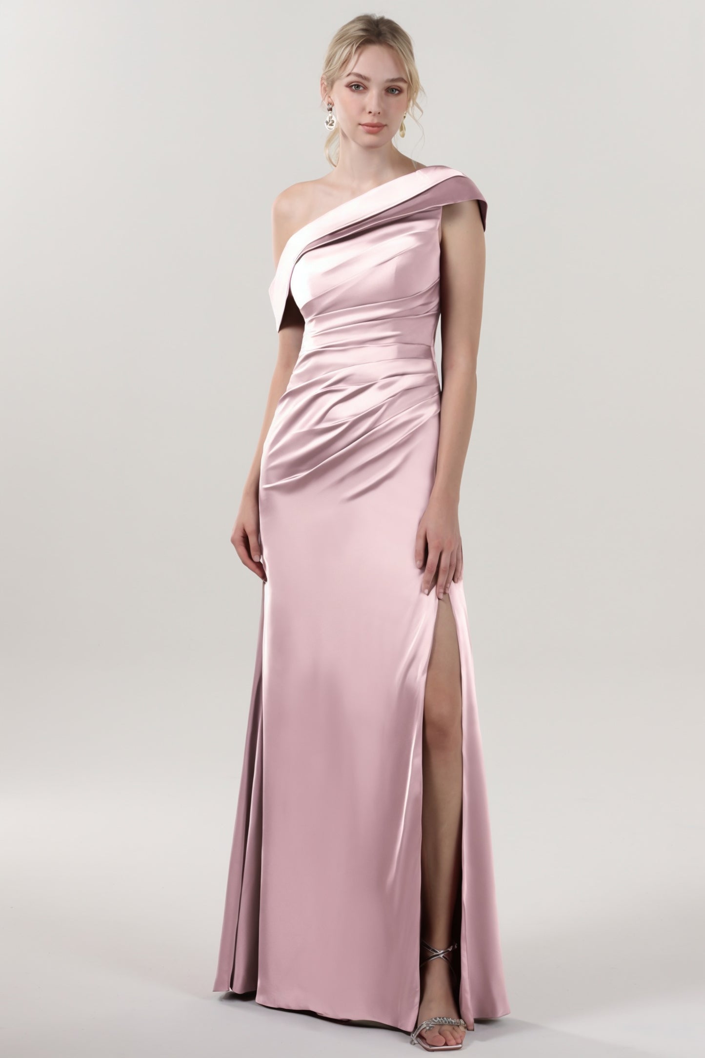 Sheath-Column Maxi Luxe Satin Formal Dress CS0609