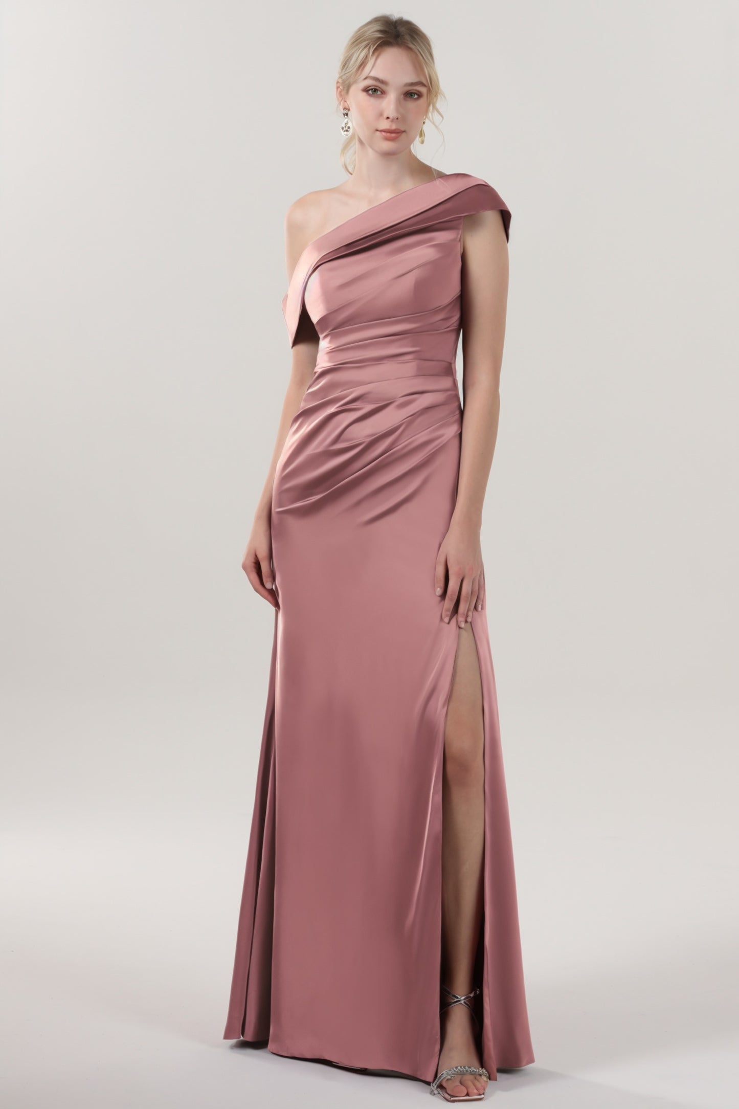 Sheath-Column Maxi Luxe Satin Formal Dress CS0609