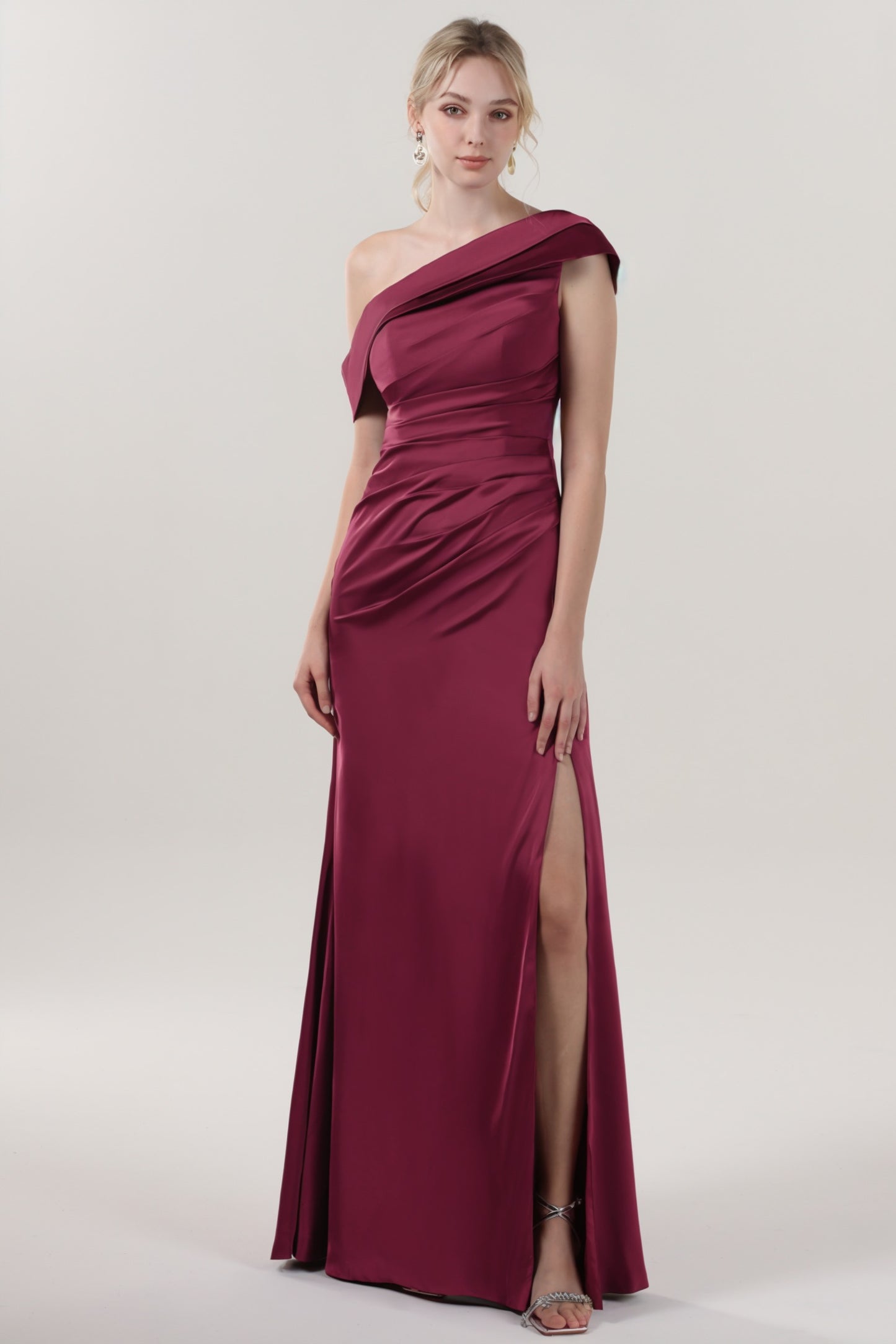 Sheath-Column Maxi Luxe Satin Formal Dress CS0609