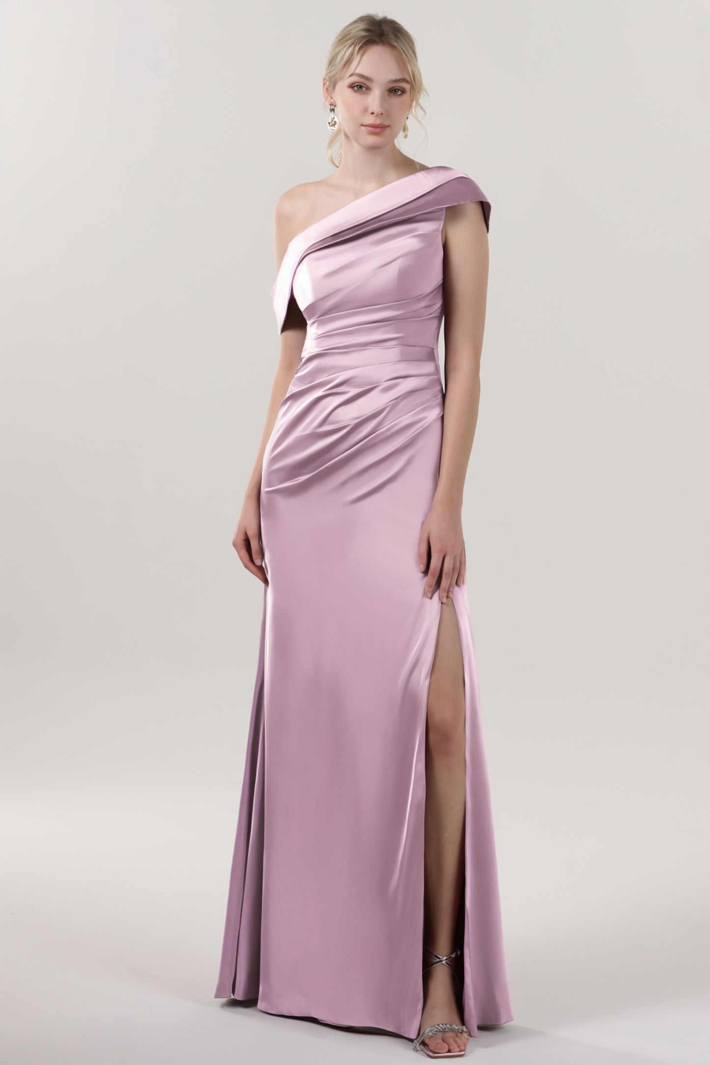 Sheath-Column Maxi Luxe Satin Formal Dress CS0609