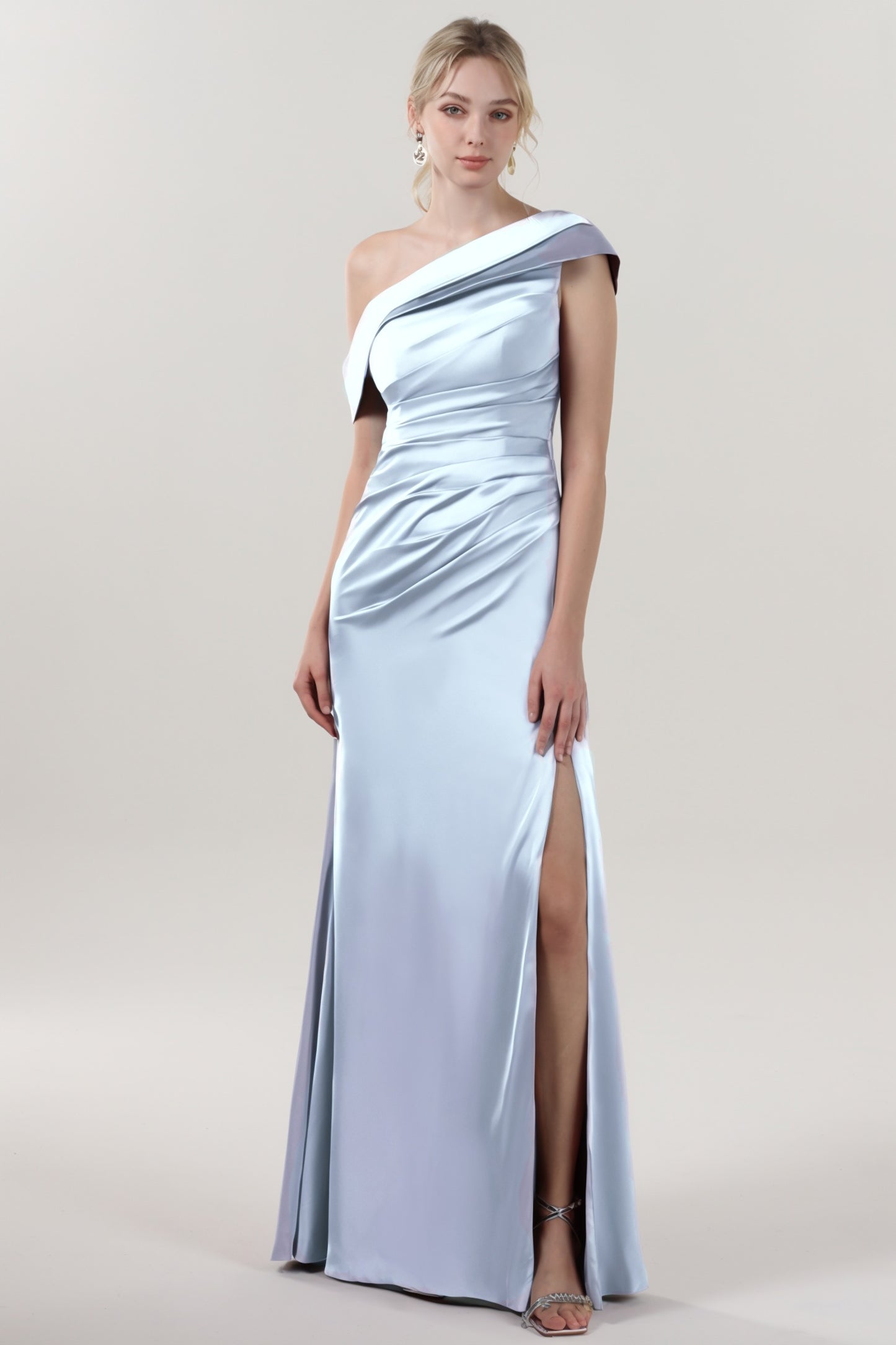 Sheath-Column Maxi Luxe Satin Formal Dress CS0609