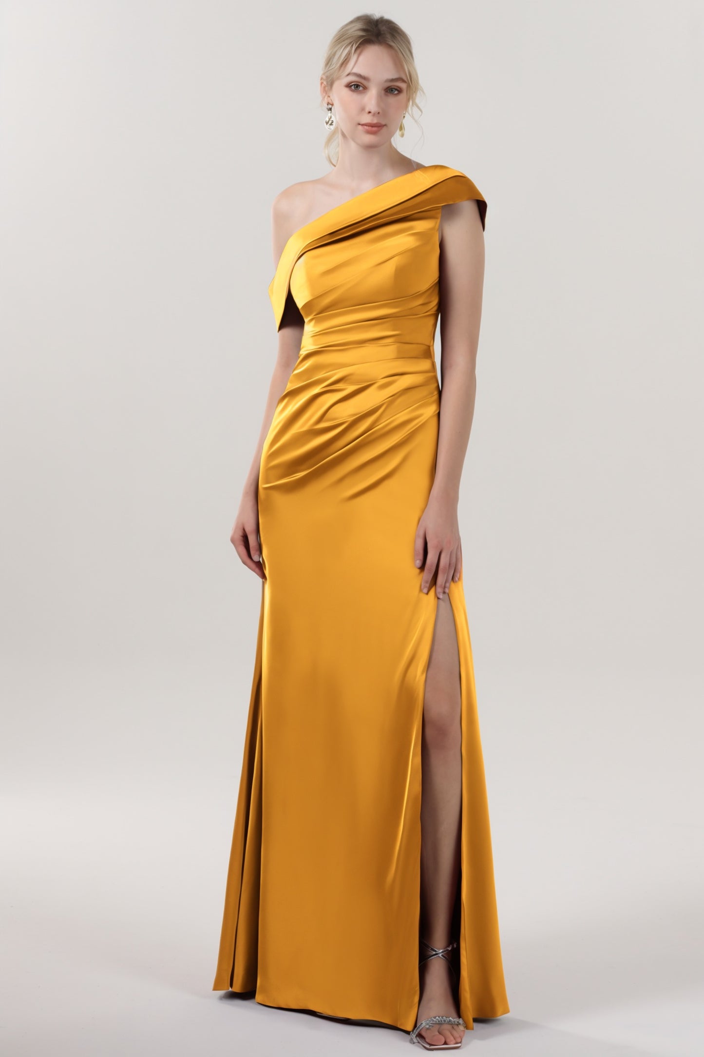 Sheath-Column Maxi Luxe Satin Formal Dress CS0609