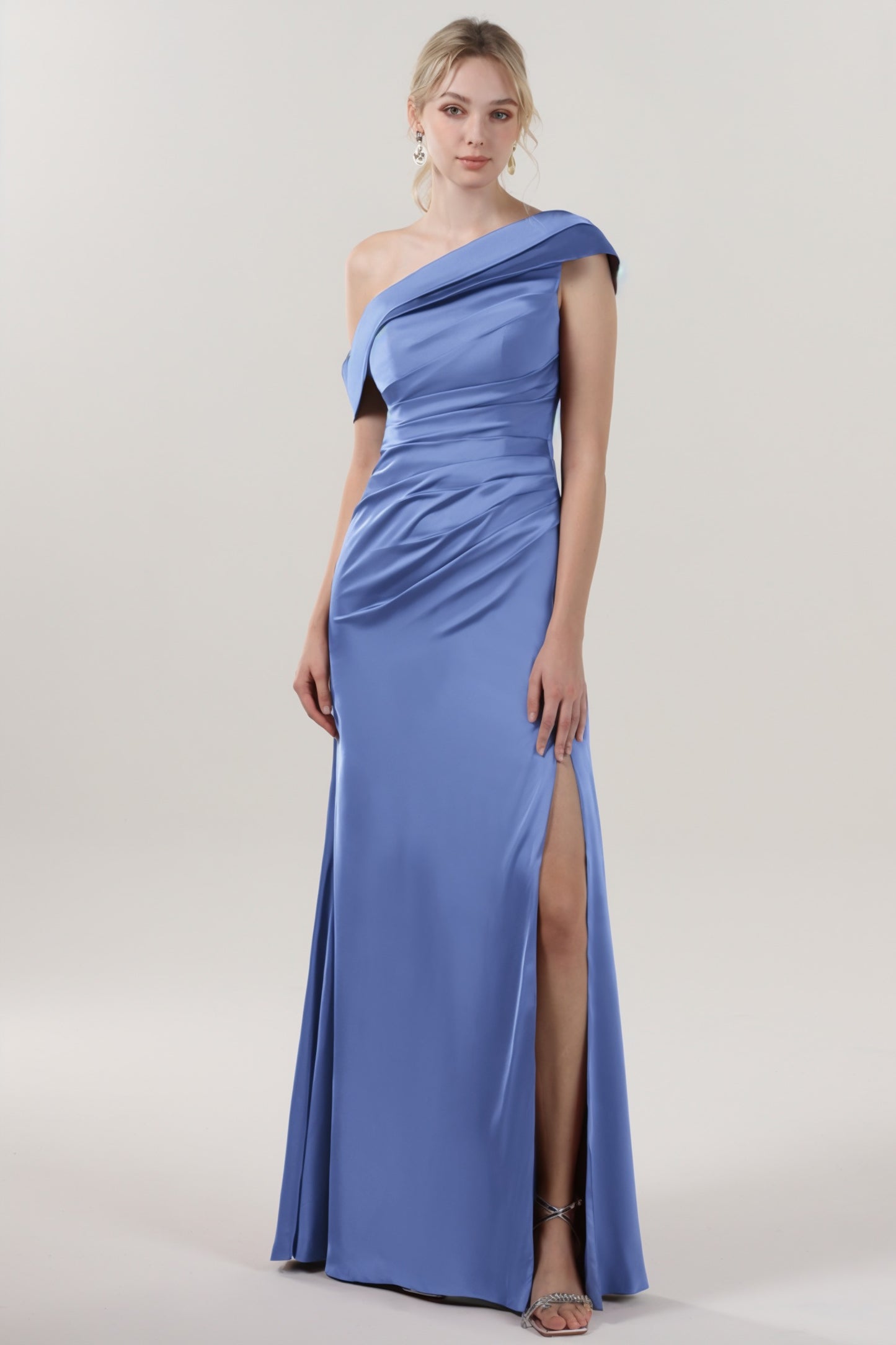 Sheath-Column Maxi Luxe Satin Formal Dress CS0609