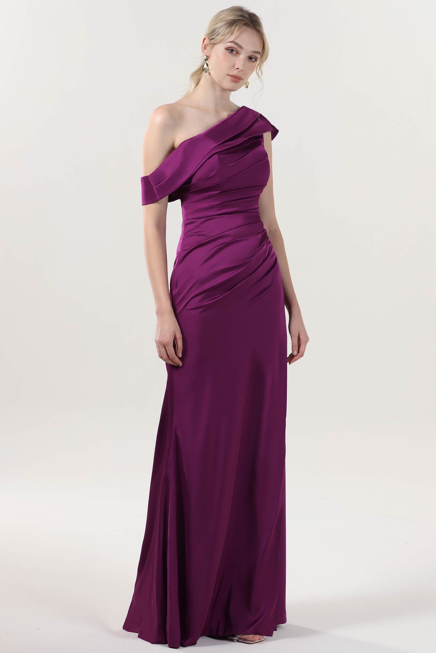 Sheath-Column Maxi Luxe Satin Formal Dress CS0609