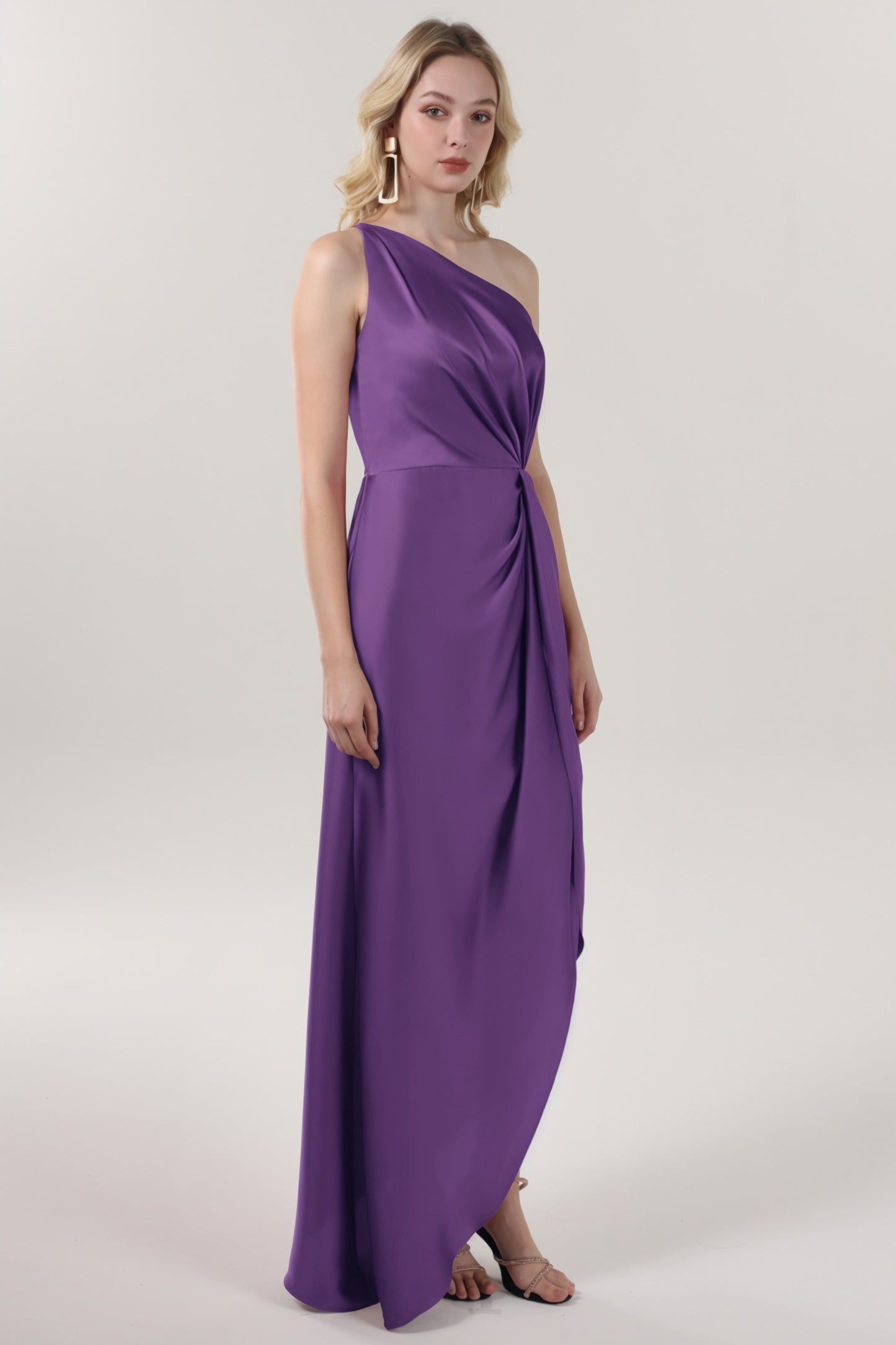 Sheath-Column Midi Luxe Satin Formal Dress CS0612