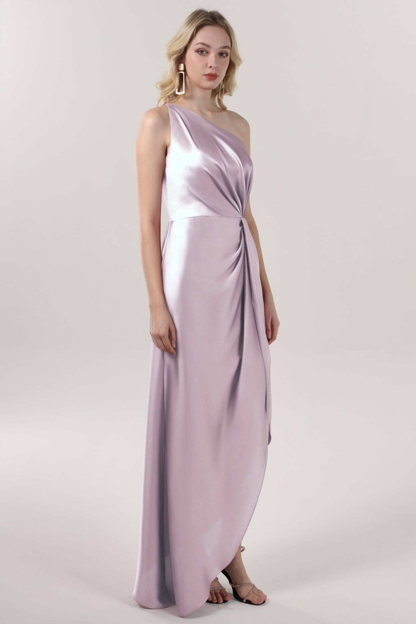 Sheath-Column Midi Luxe Satin Formal Dress CS0612