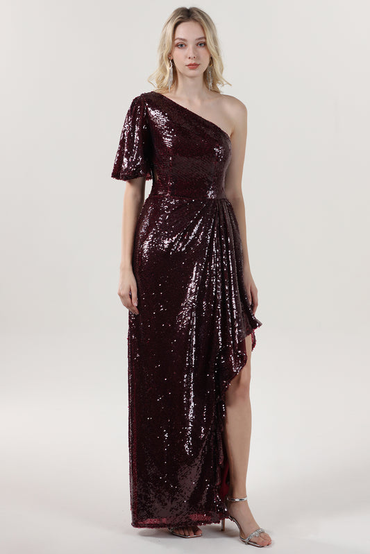 Sheath-Column Maxi Sequined Formal Dress CS0620