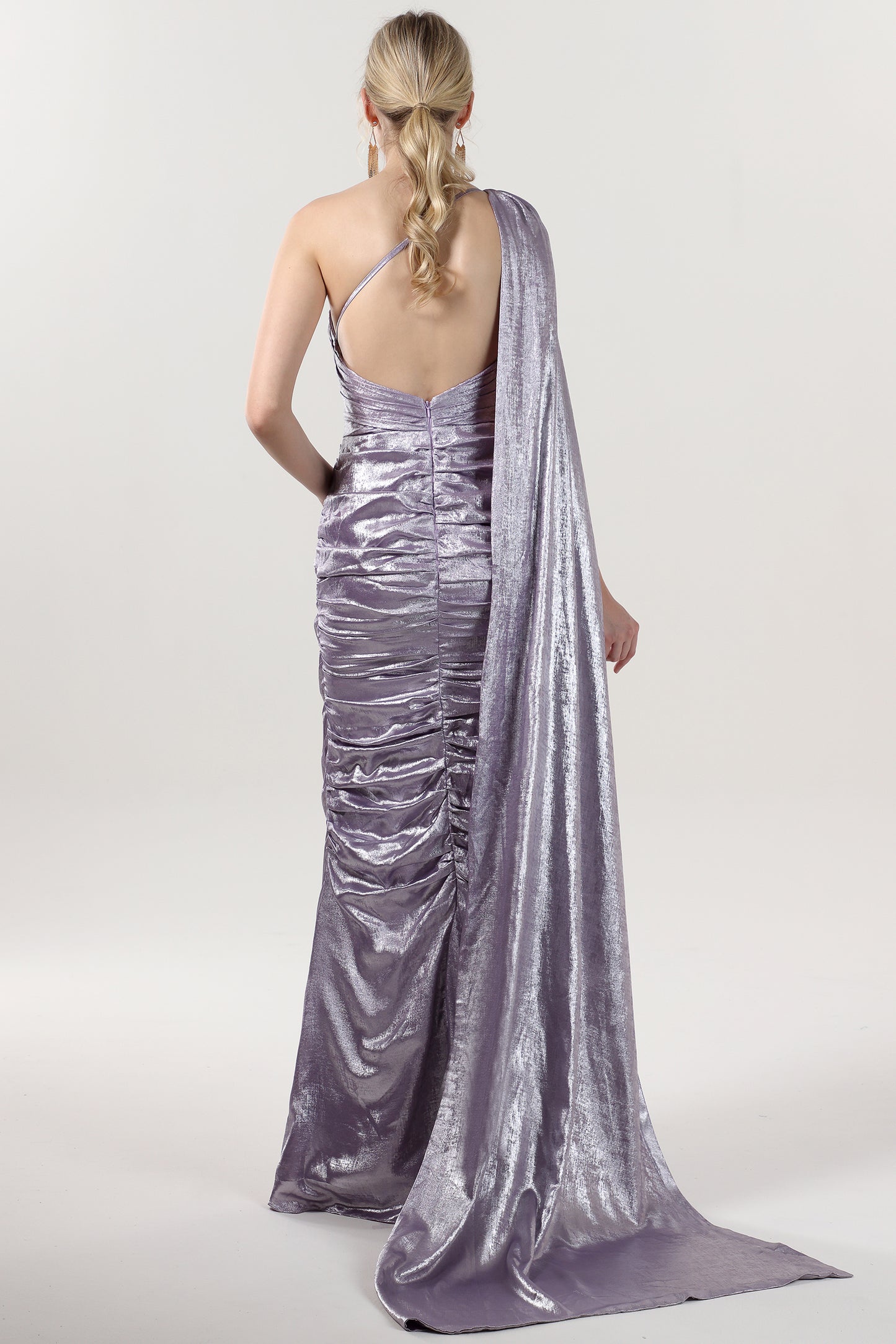 Trumpet-Mermaid Maxi Metallic Formal Dress CS0647