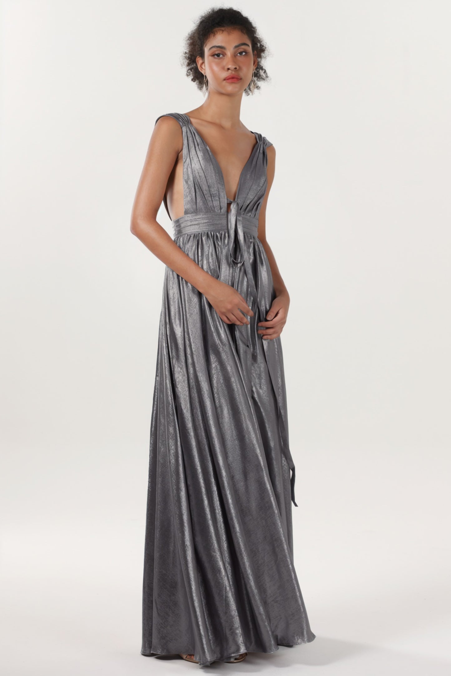 A-line Maxi Metallic Formal Dress CS0648