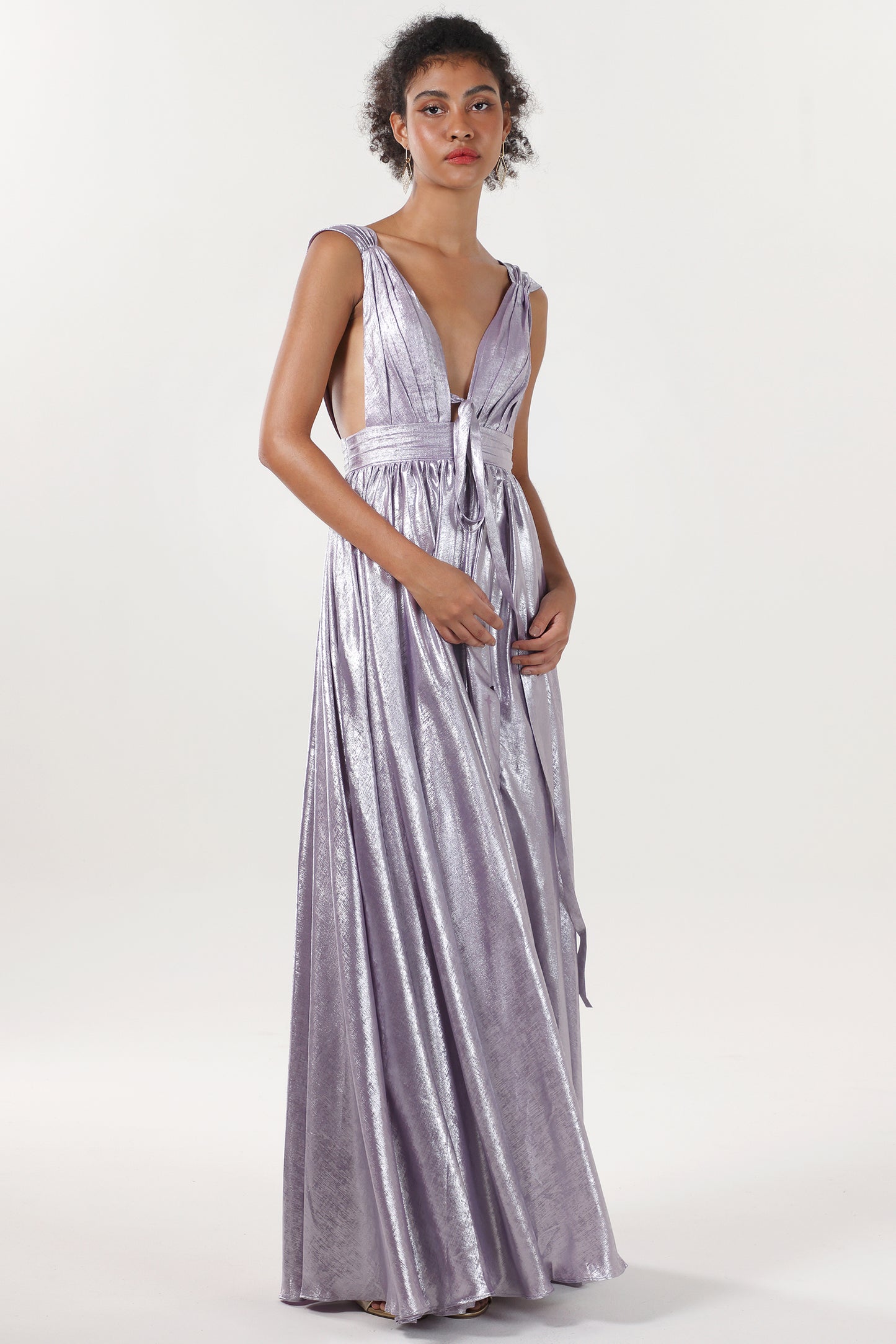 A-line Maxi Metallic Formal Dress CS0648