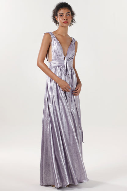 A-line Maxi Metallic Formal Dress CS0648