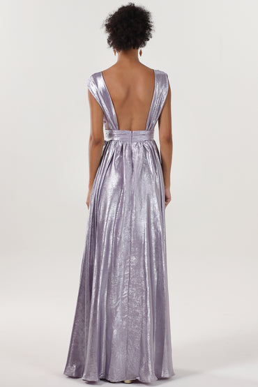 A-line Maxi Metallic Formal Dress CS0648