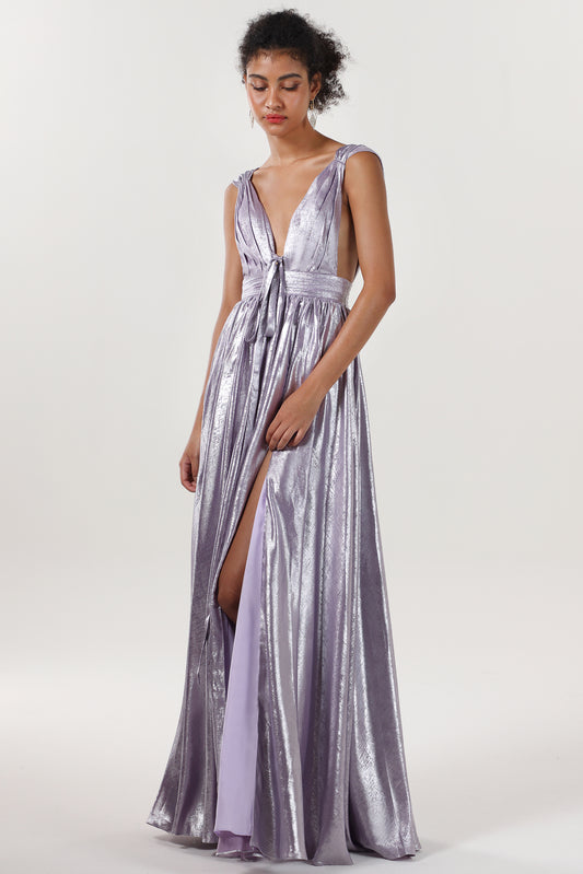 A-line Maxi Metallic Formal Dress CS0648