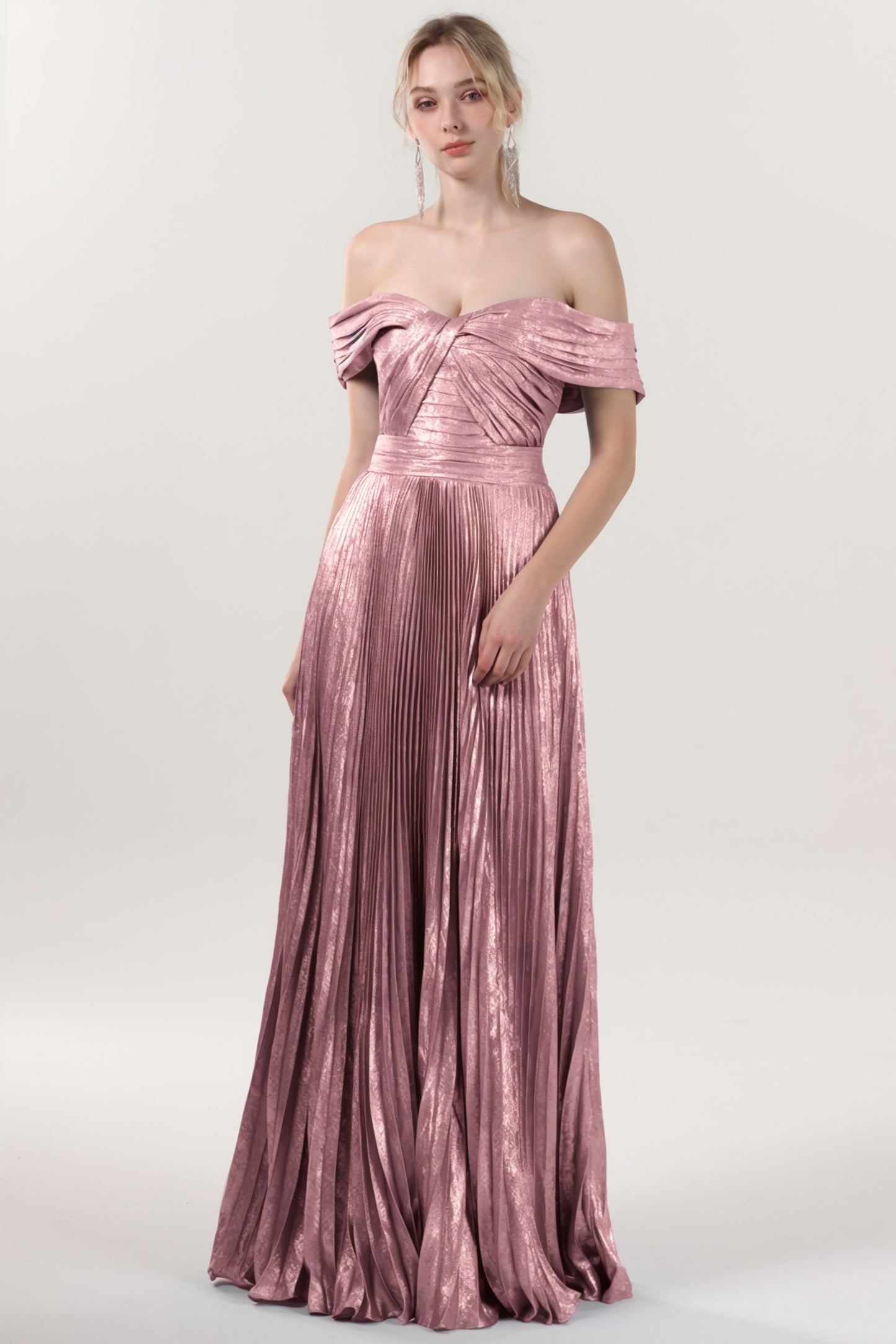 A-line Maxi Metallic Formal Dress CS0649