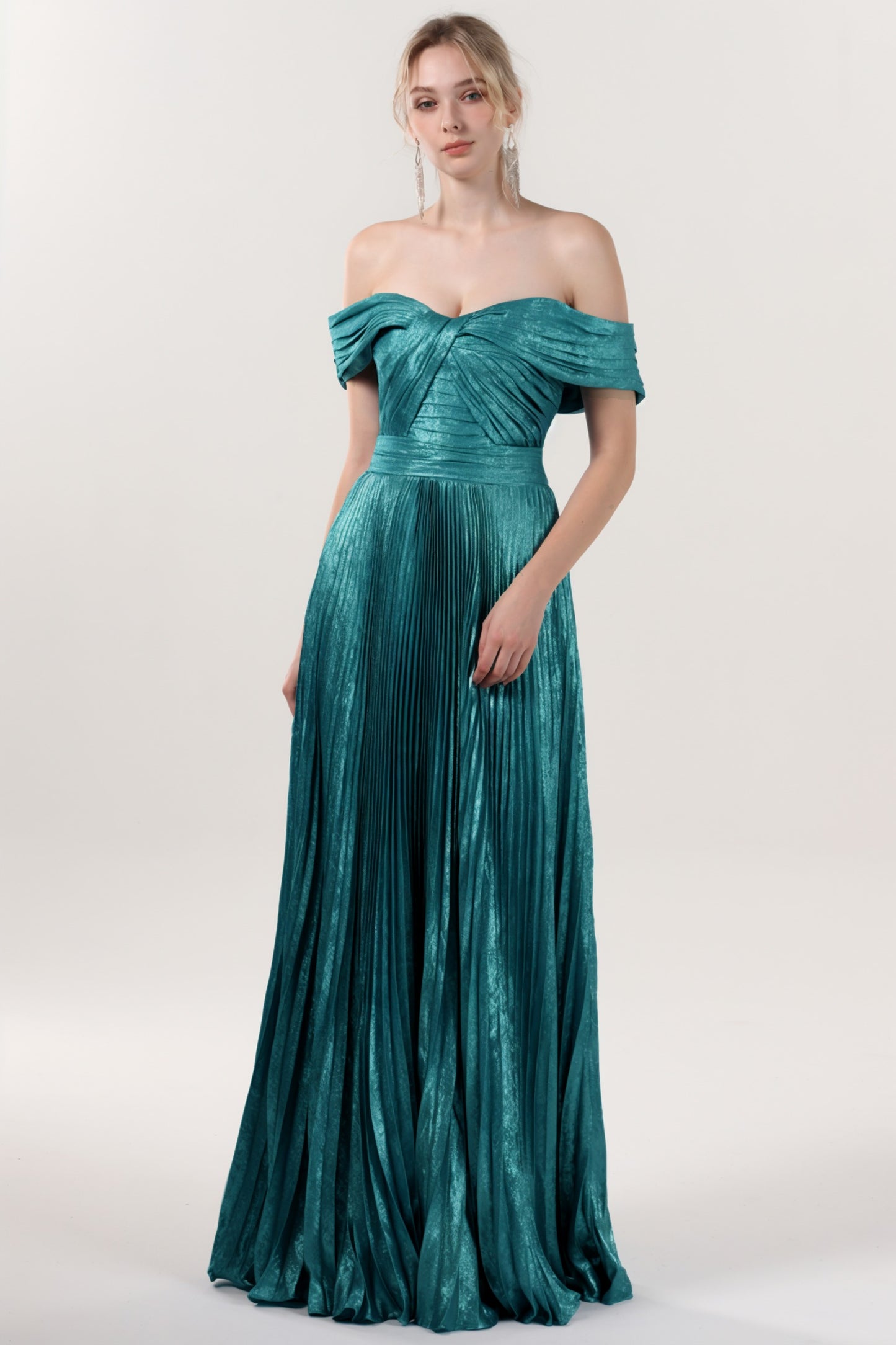 A-line Maxi Metallic Formal Dress CS0649