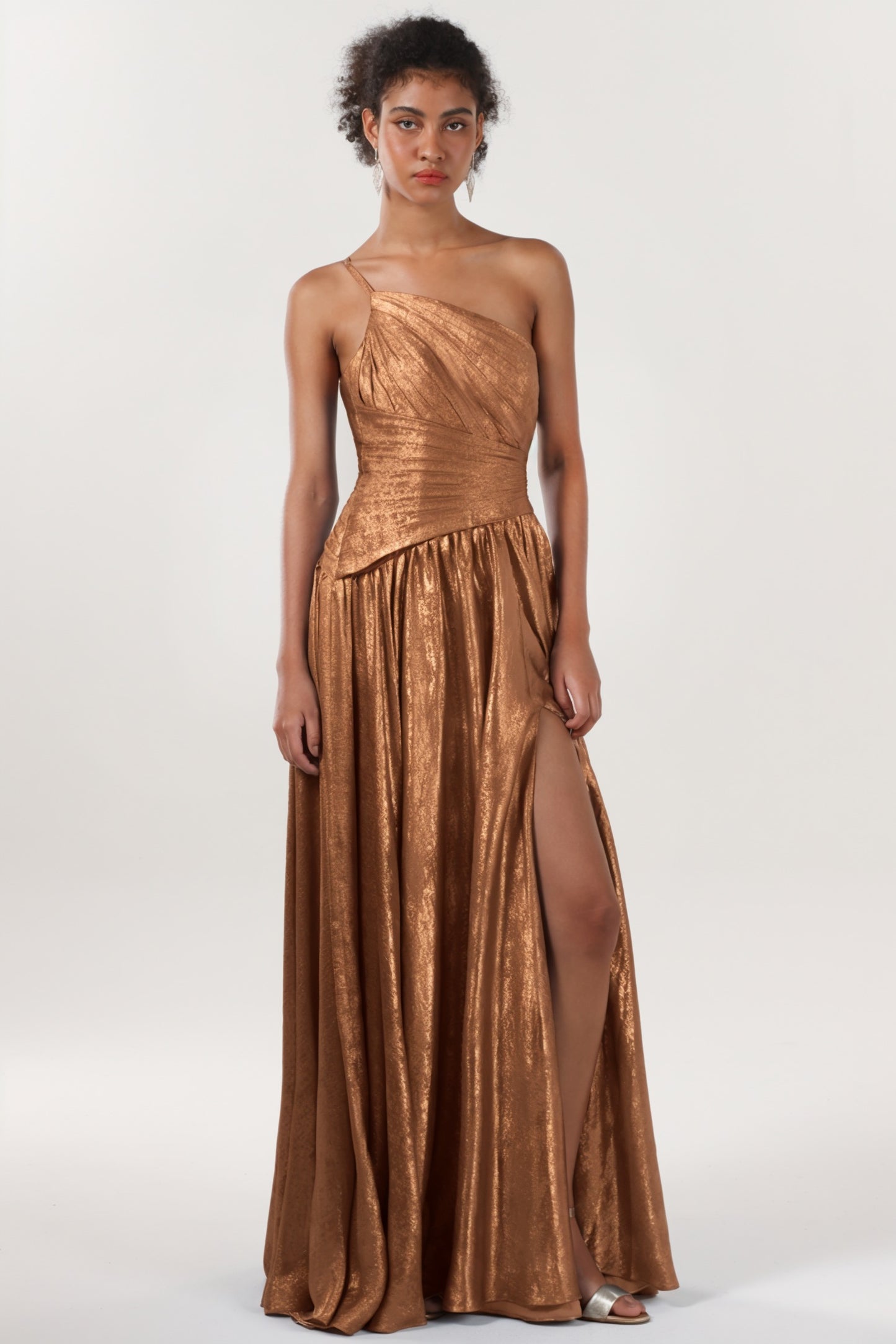 A-line Maxi Metallic Formal Dress CS0650