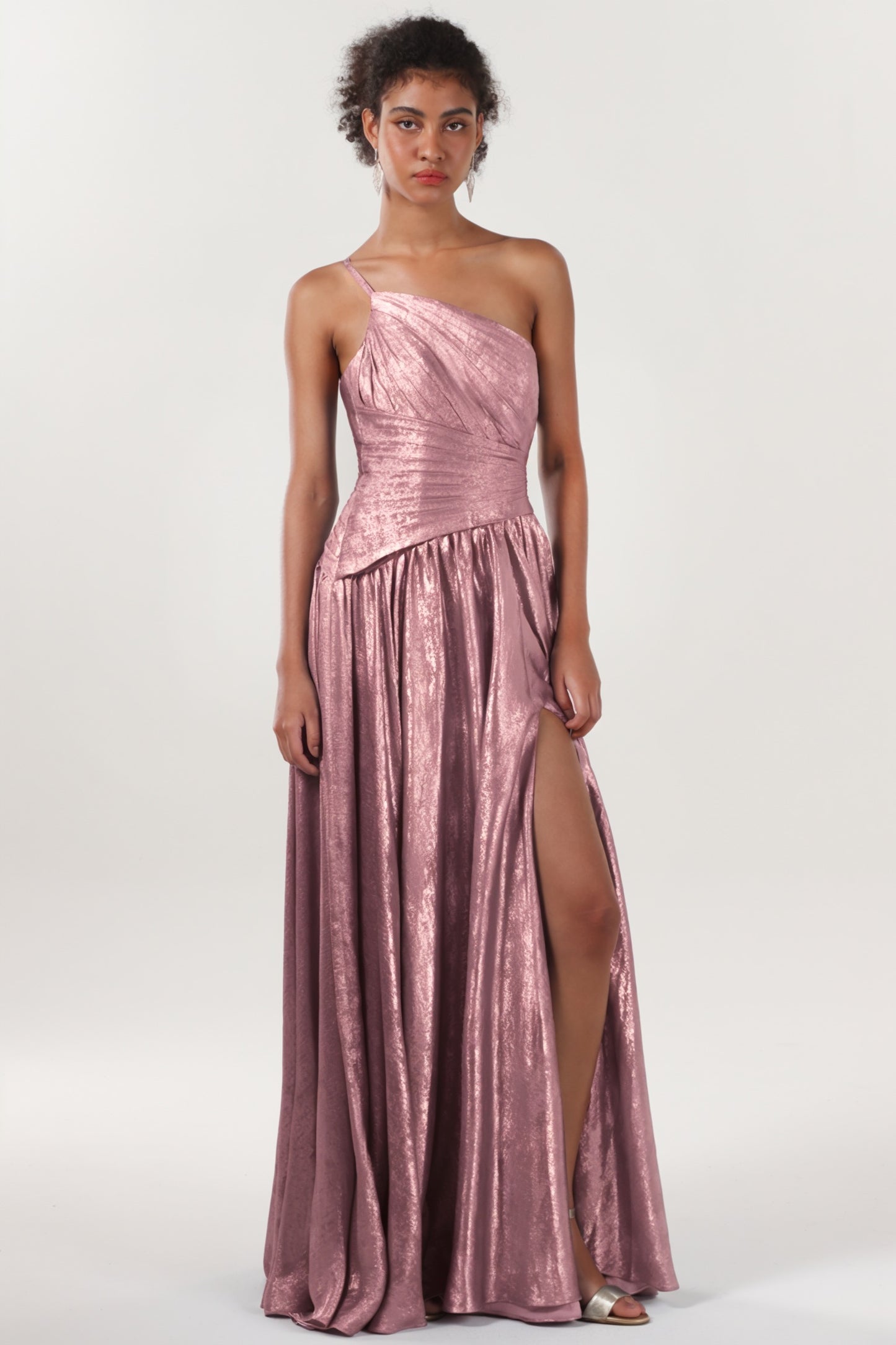 A-line Maxi Metallic Formal Dress CS0650